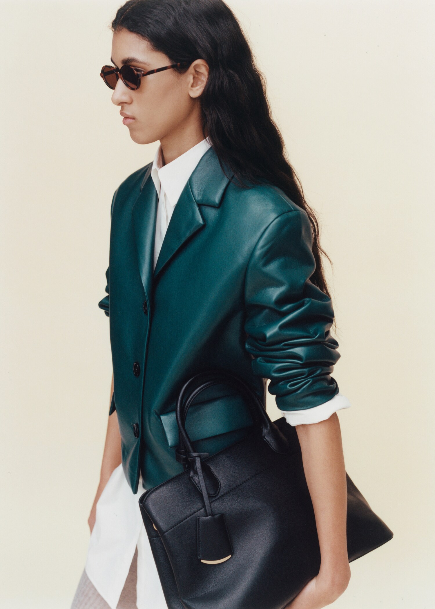 Blazer bolsillos solapa efecto piel - Detalle del artículo 7