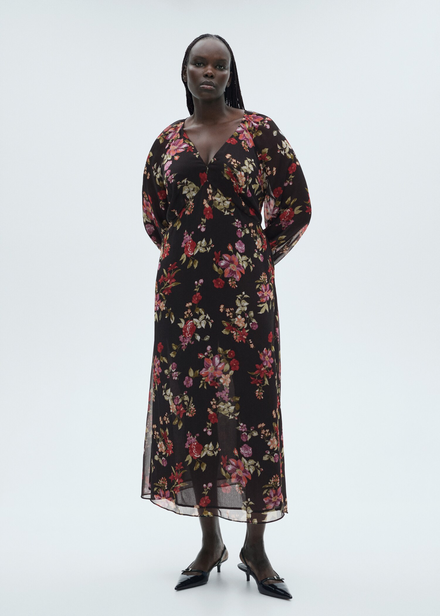 Floral puff-sleeve dress - Details of the article 3