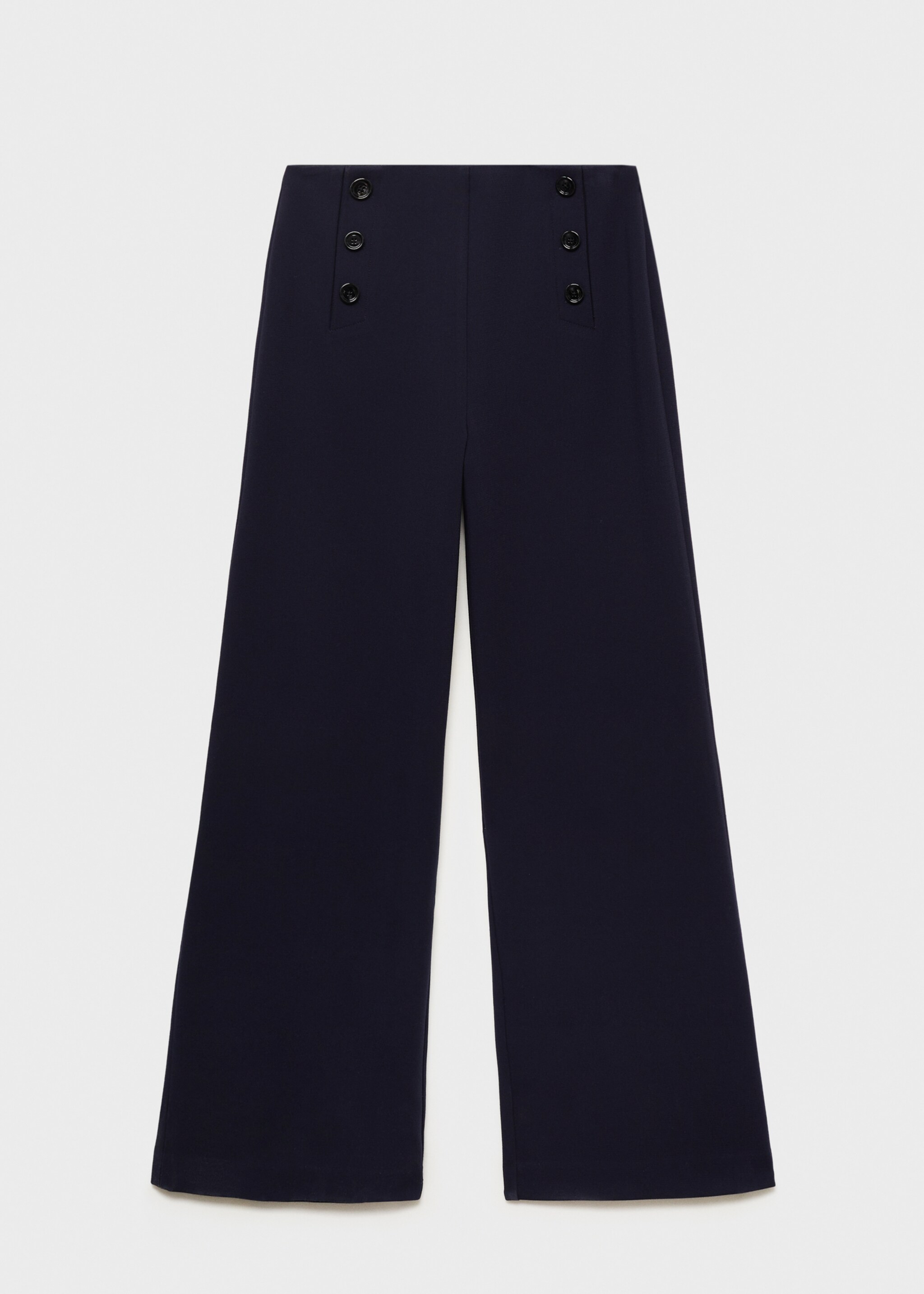 Wide leg trousers with buttons - Article without model, Dark Navy. Ref: 87080650-00.