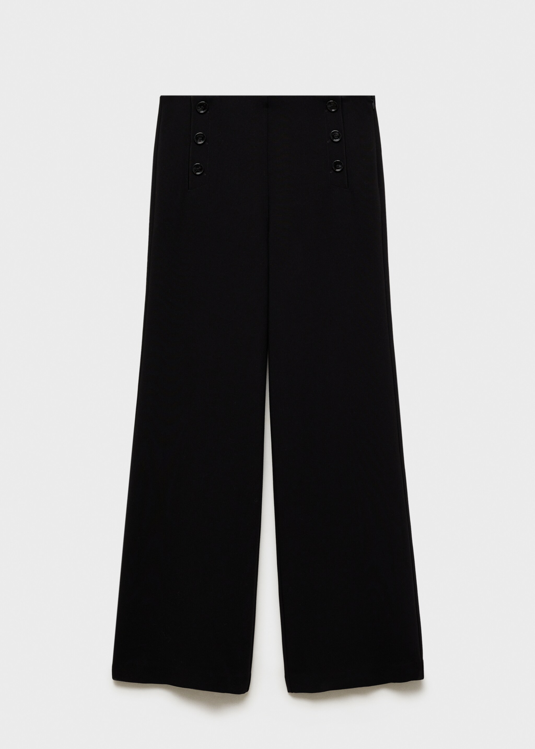 Wide leg trousers with buttons - Article without model, Black. Ref: 87080650-00.