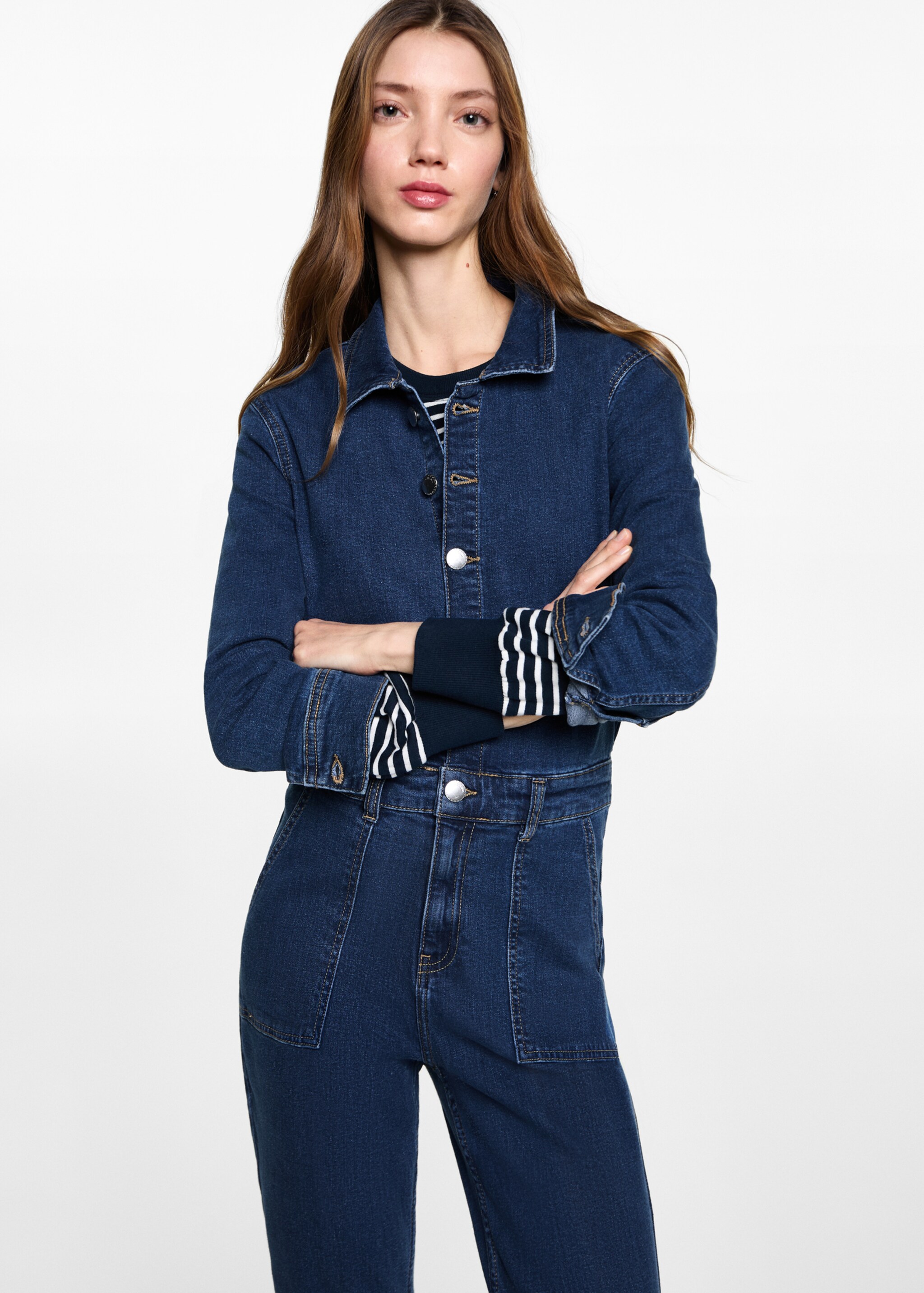 Flared denim jumpsuit - Medium plane