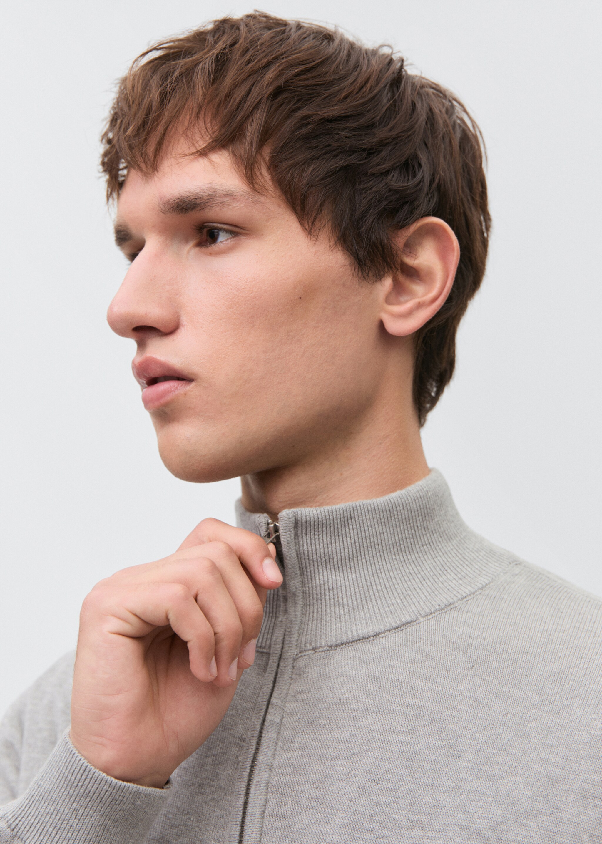 Perkins-neck sweater with zip - Details of the article 1