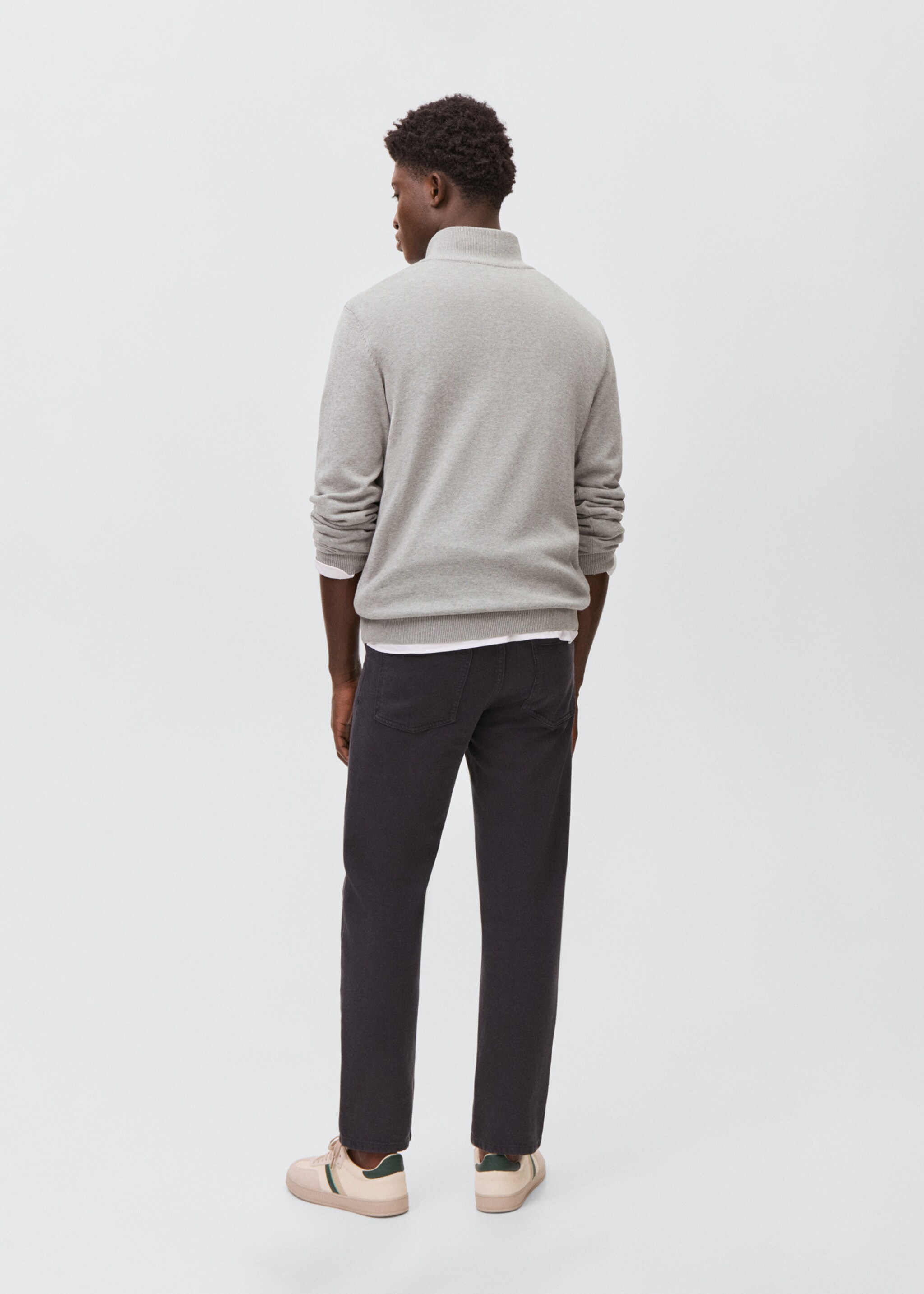 Perkins-neck sweater with zip - Reverse of the article