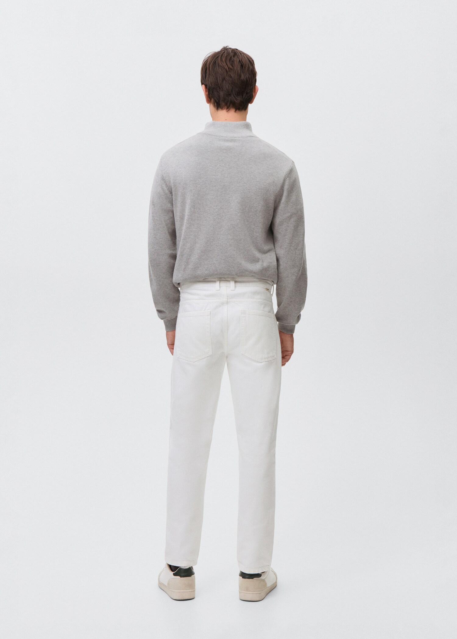 Perkins-neck sweater with zip - Reverse of the article