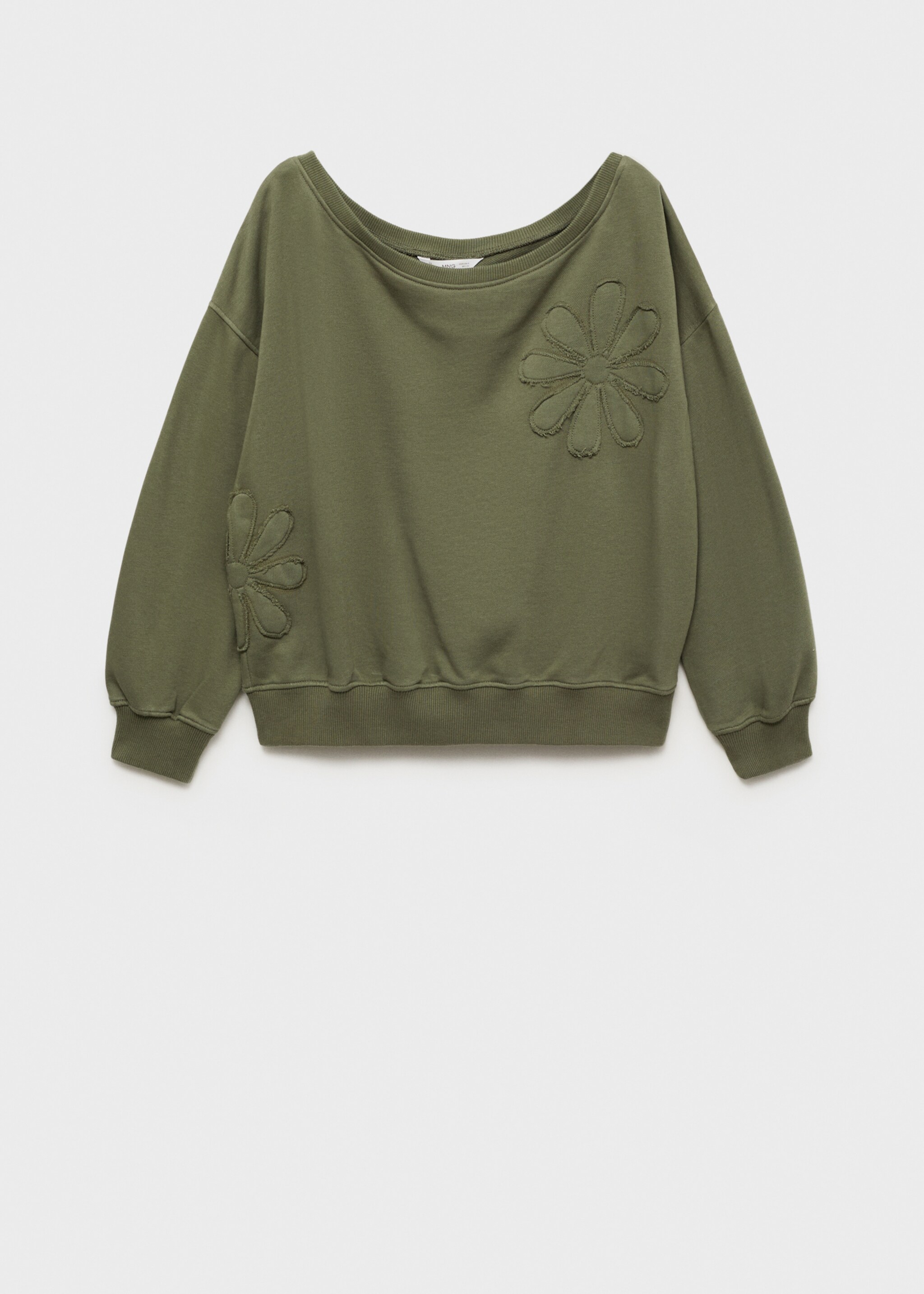 Sweatshirt med blombroderi - Artikel utan modell