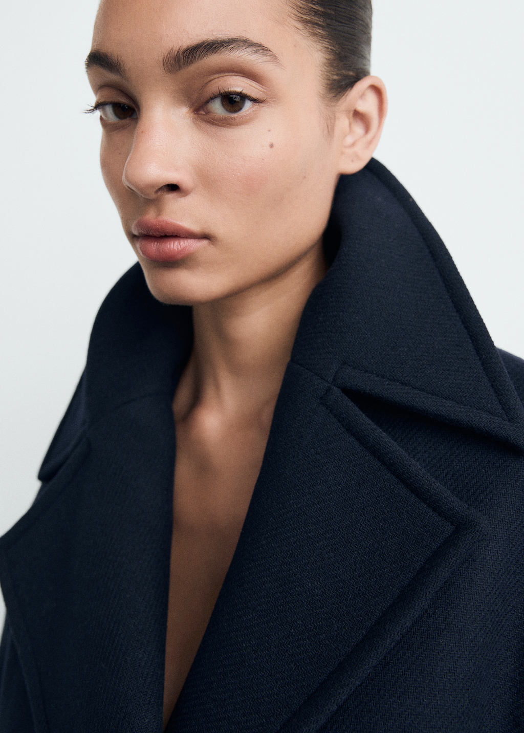 Wool-blend jacket with maxi lapels