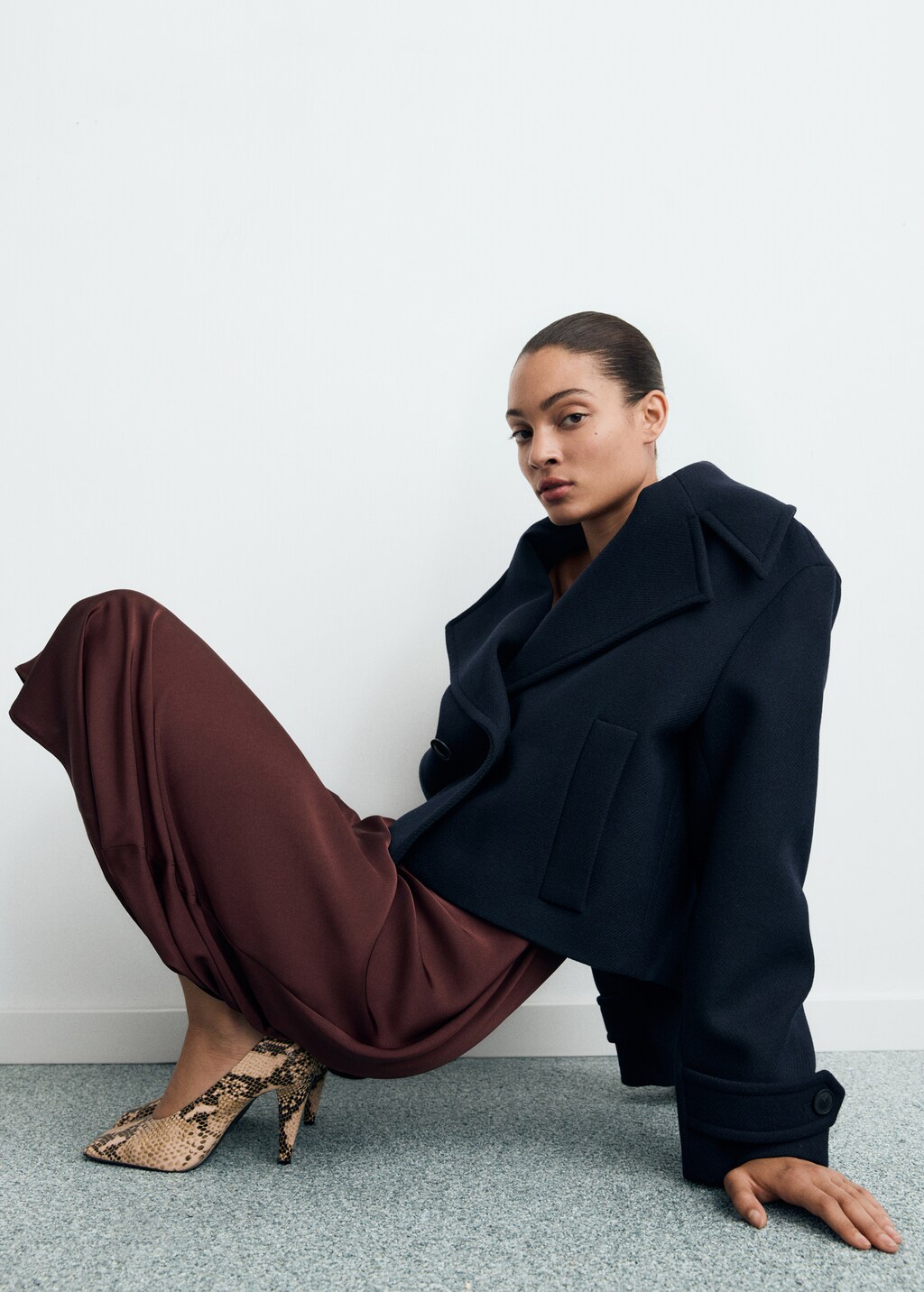 Mango Wool-blend jacket with maxi lapels