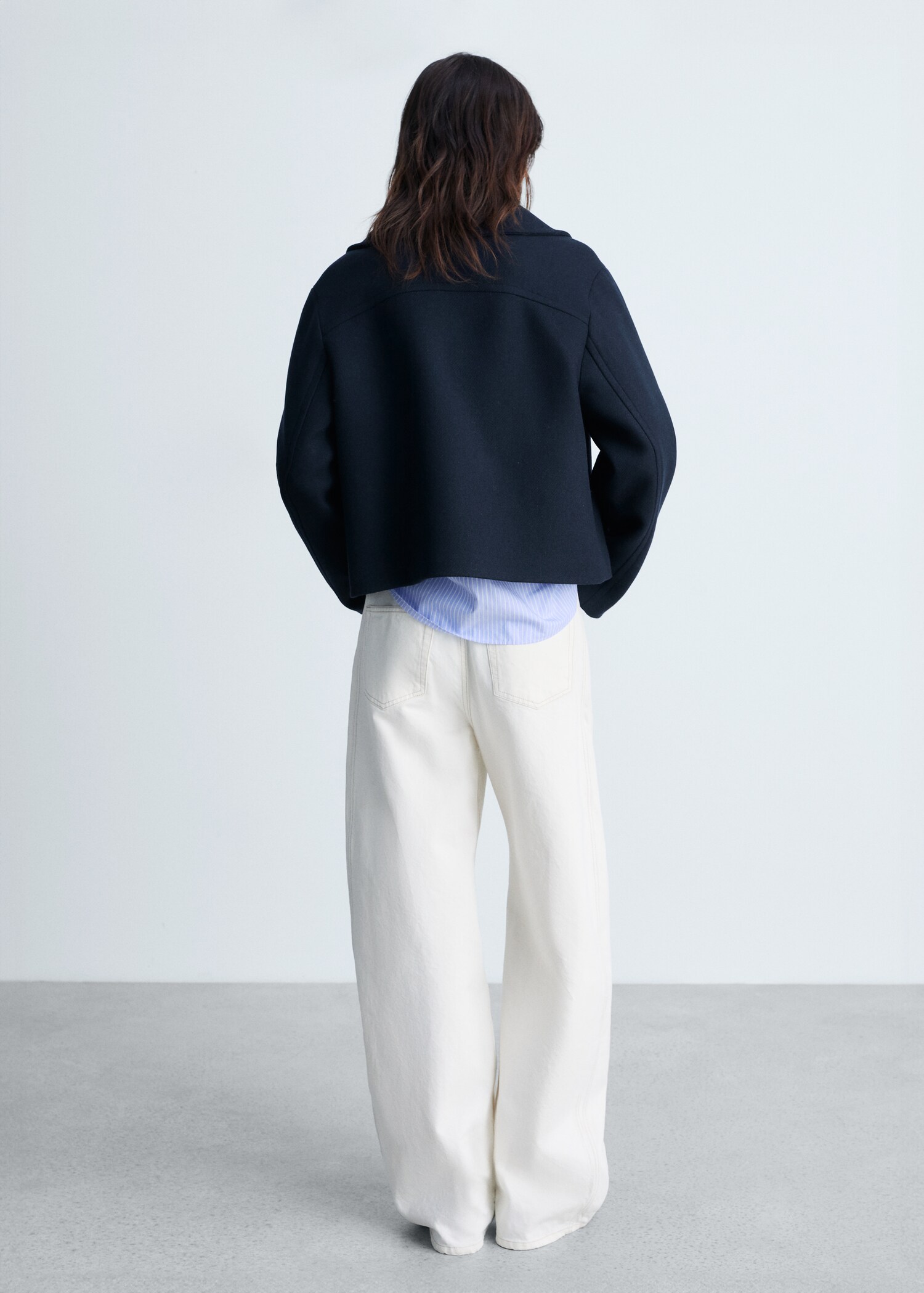 Wool-blend jacket with maxi lapels - Reverse of the article