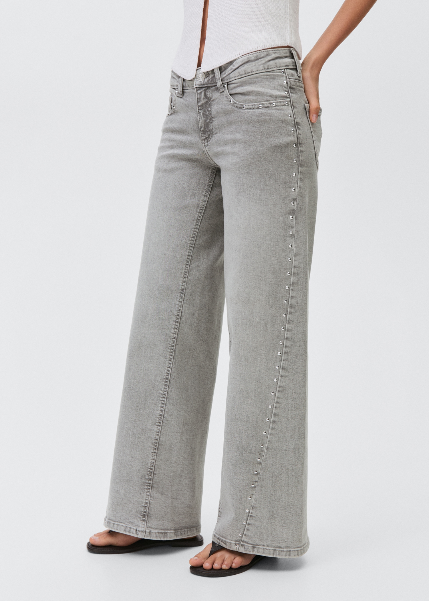 Campana Vaqueros Mango Vaqueros Grises Low Rise Vaqueros Flare