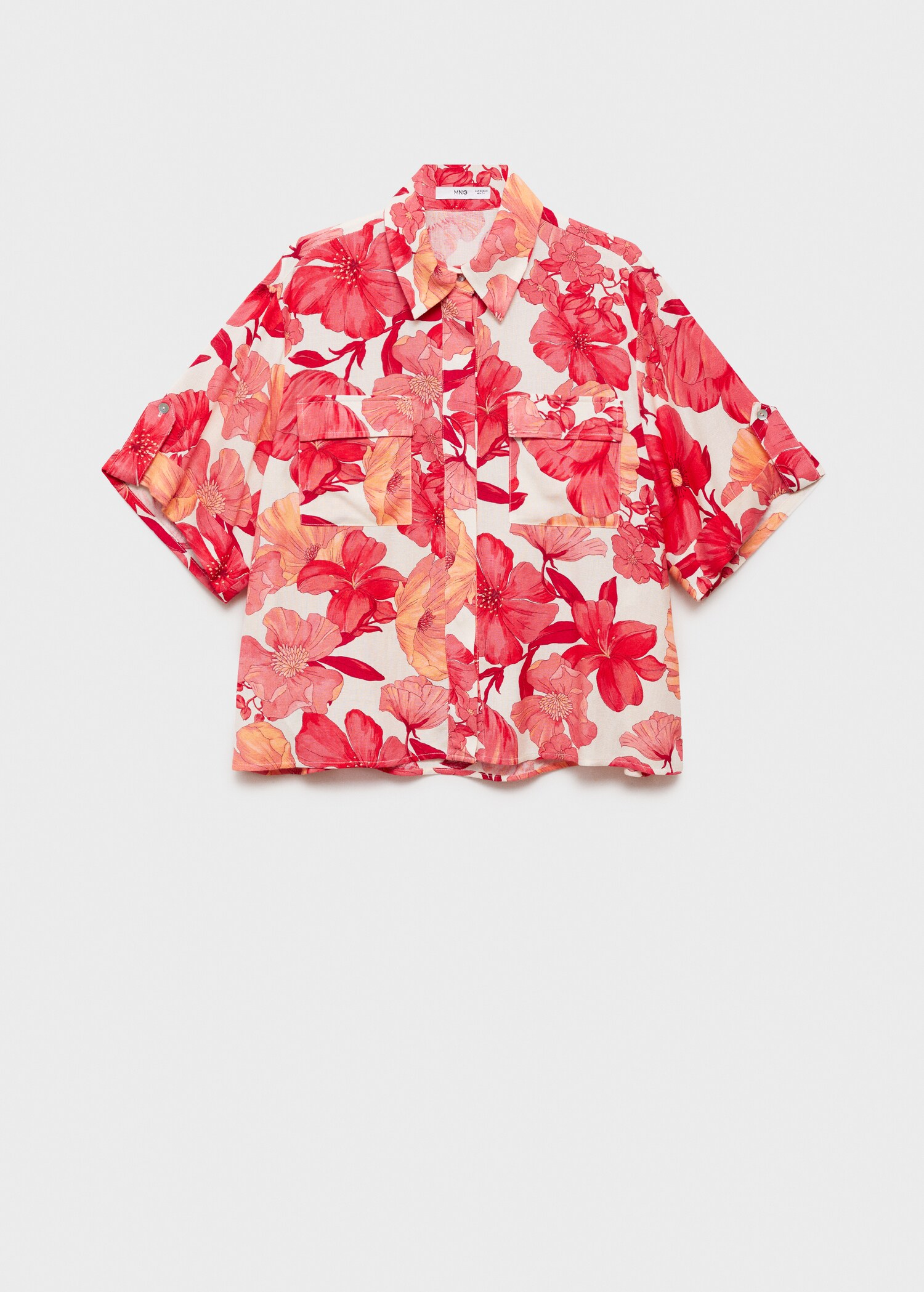 Blumenprint-T-Shirt mit Taschen - Artikel ohne Model