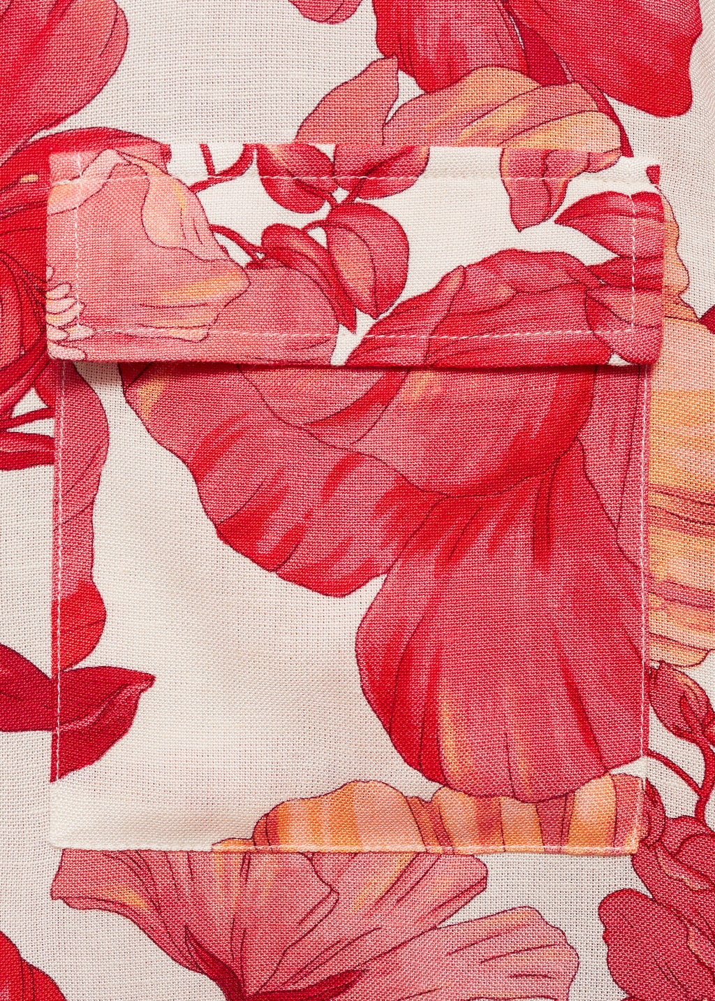 Floral-print shirt with pockets