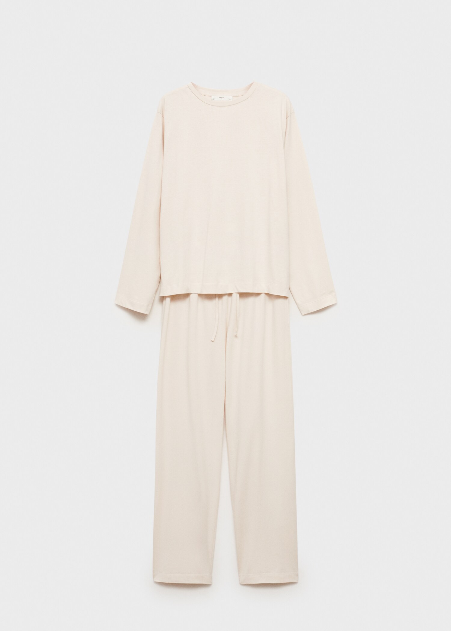 Two-piece plain cotton pyjama set - Article without model