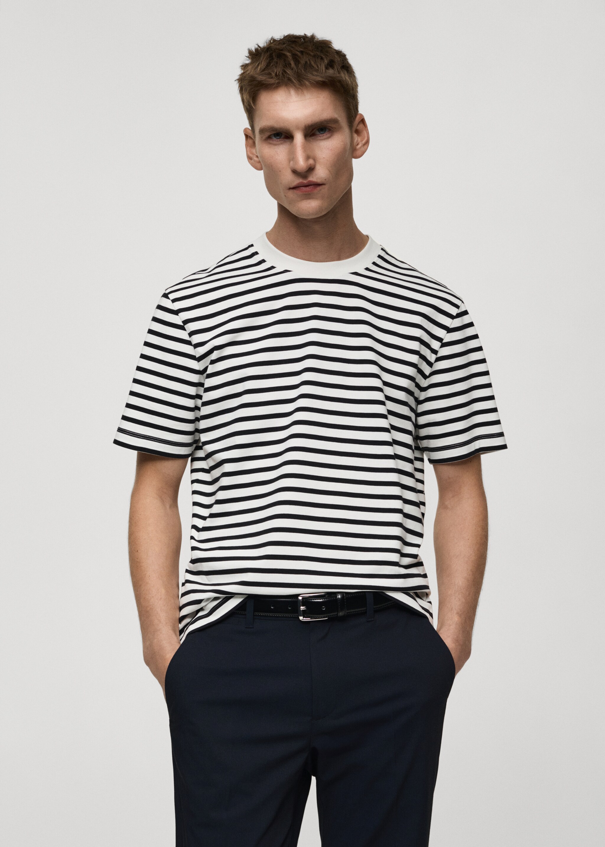 Gestreept T-shirt 100% katoen - Middenvlak