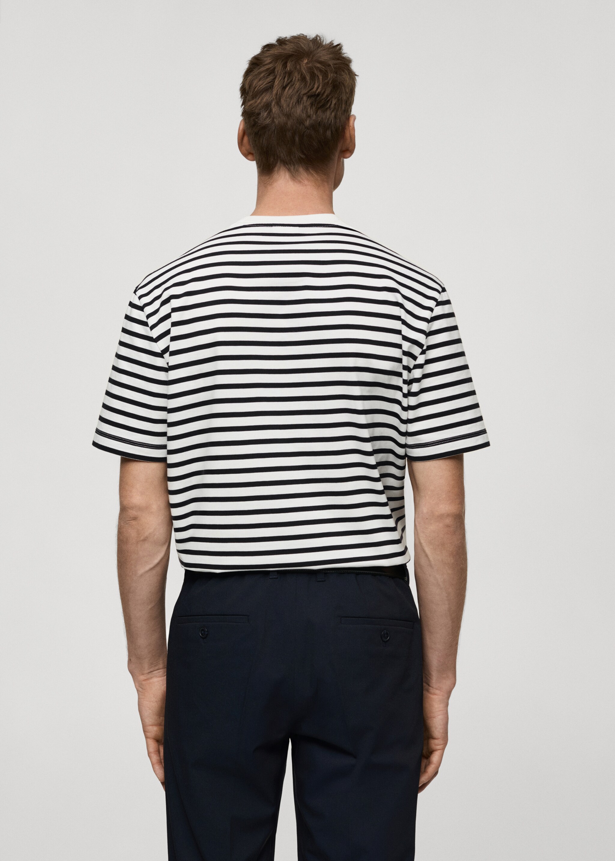 Gestreept T-shirt 100% katoen - Achterkant van het artikel