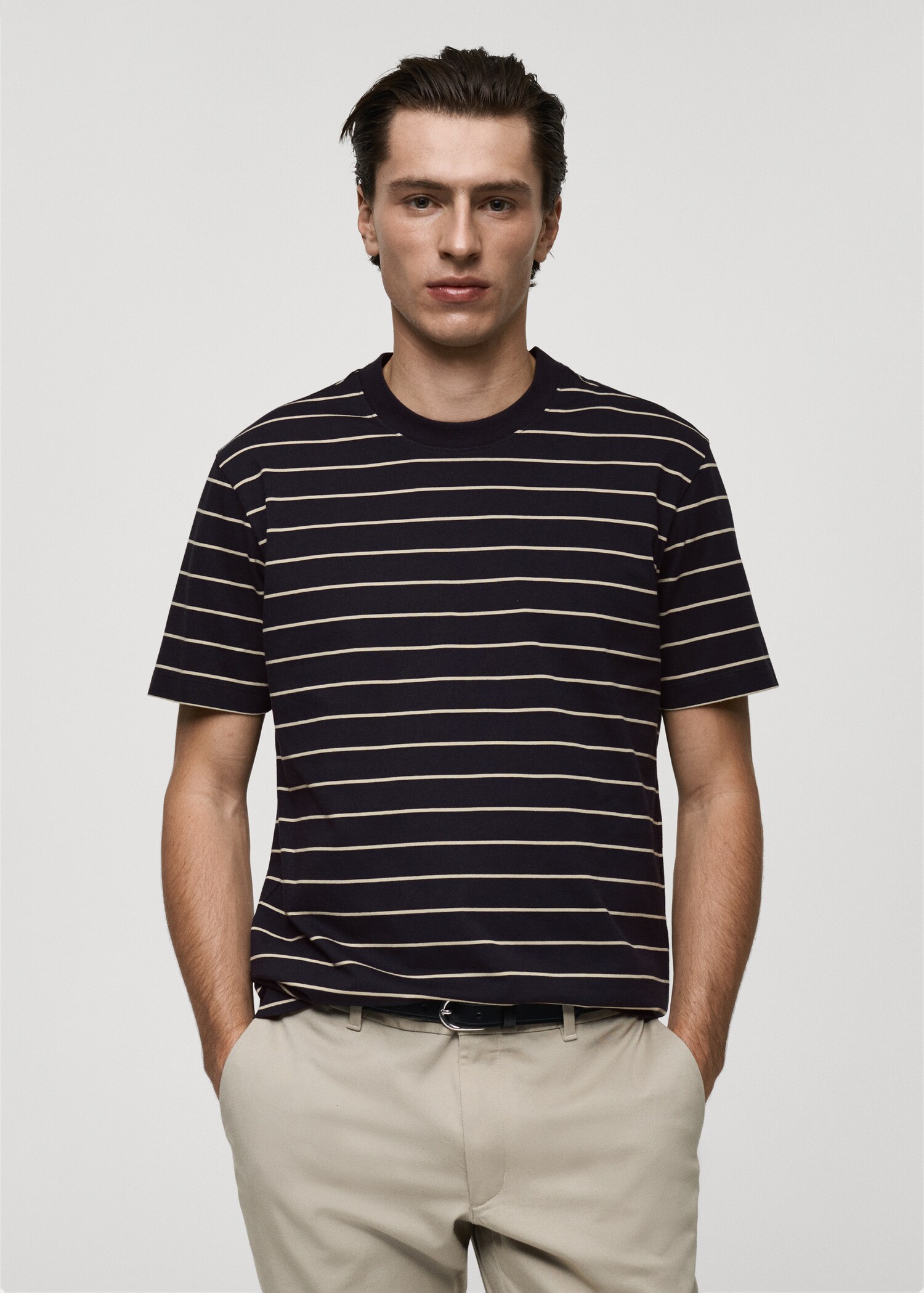 100% cotton striped t-shirt - Medium plane