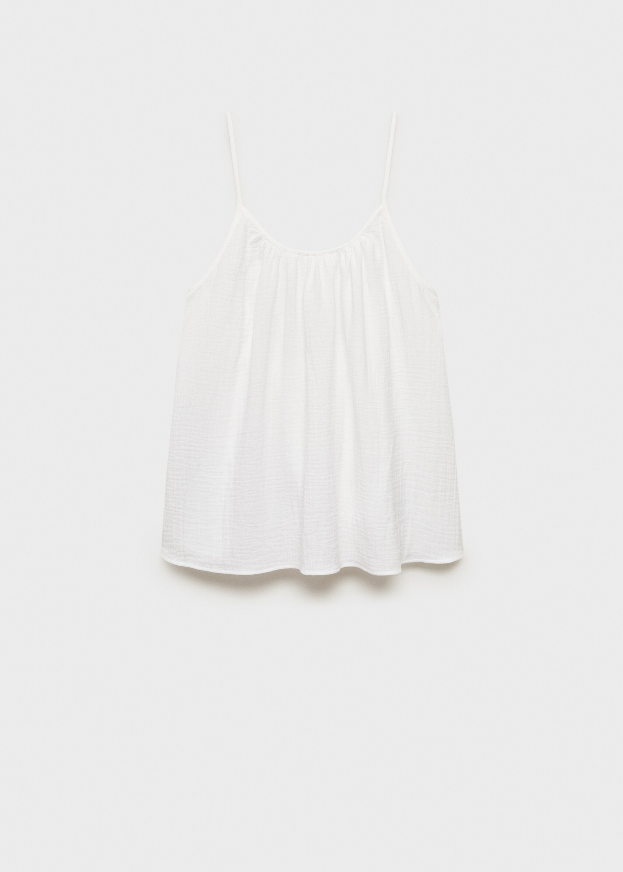 Plain cotton spaghetti-strap pajama top - Article without model