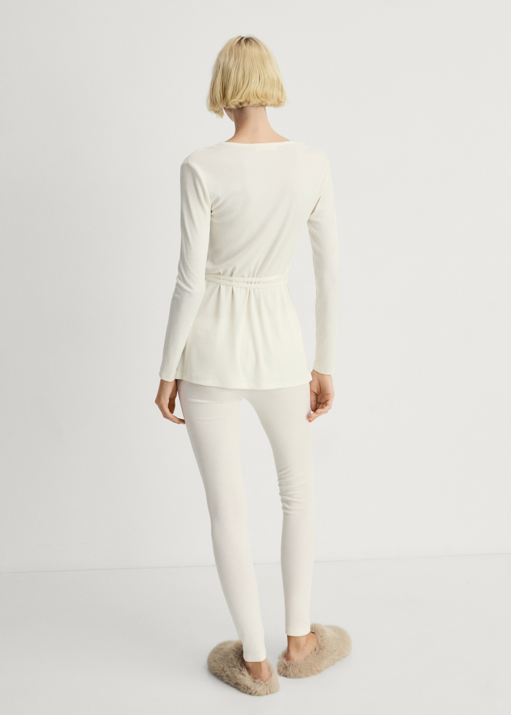 Long rib-knit trousers - Reverse of the article