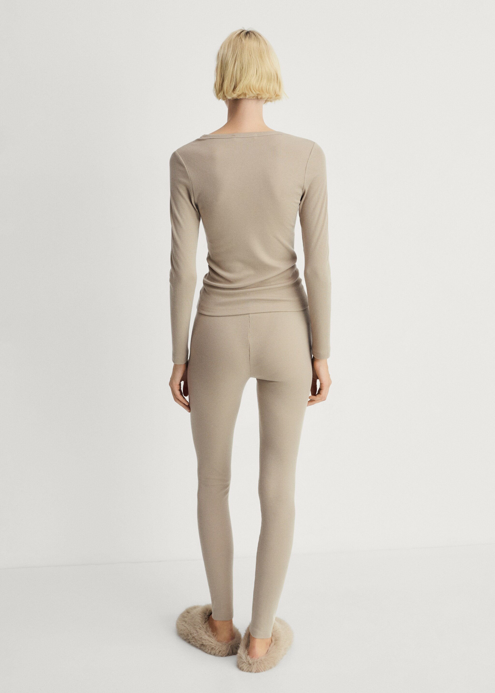 Long rib-knit trousers - Reverse of the article