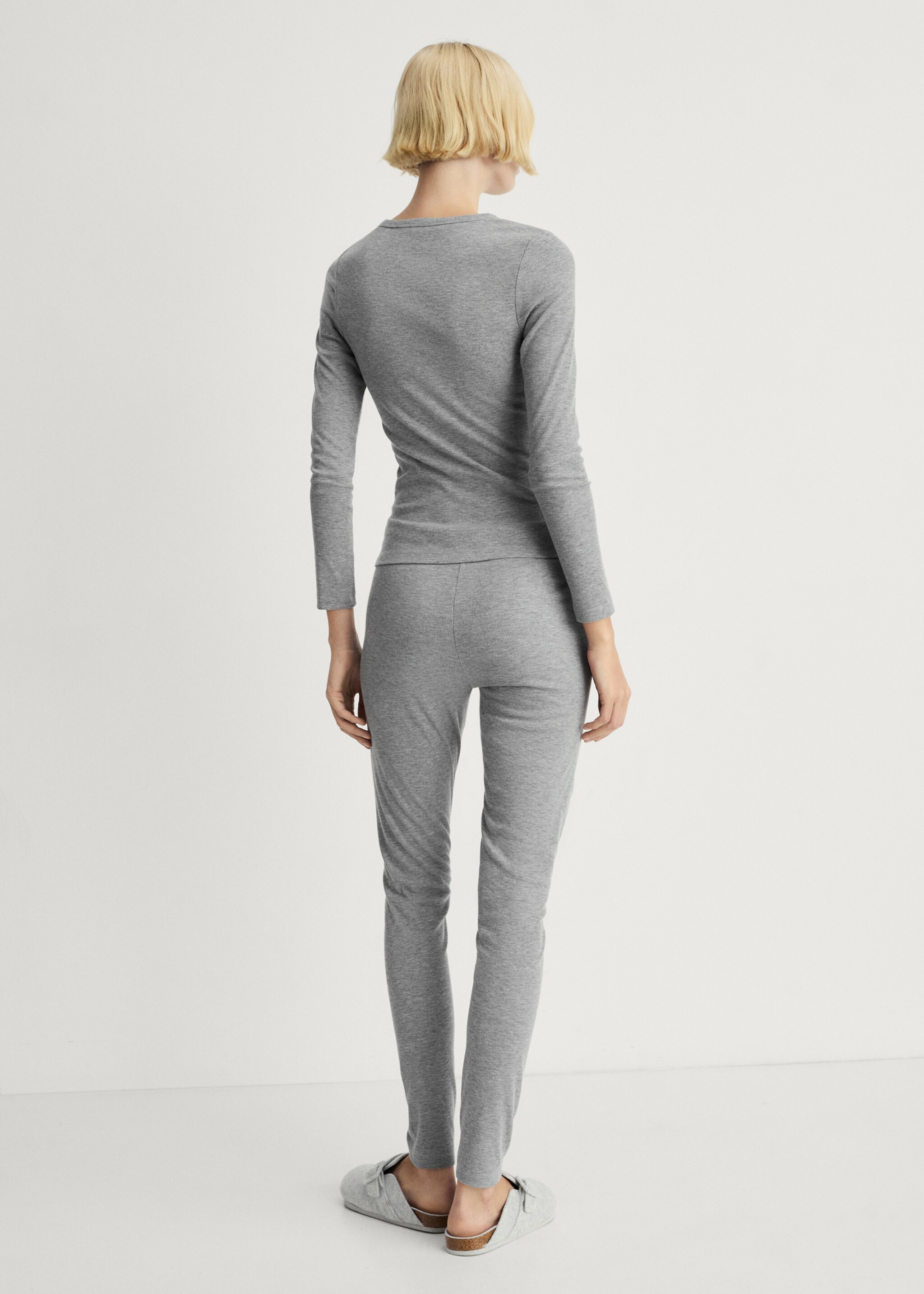Long rib-knit trousers - Reverse of the article