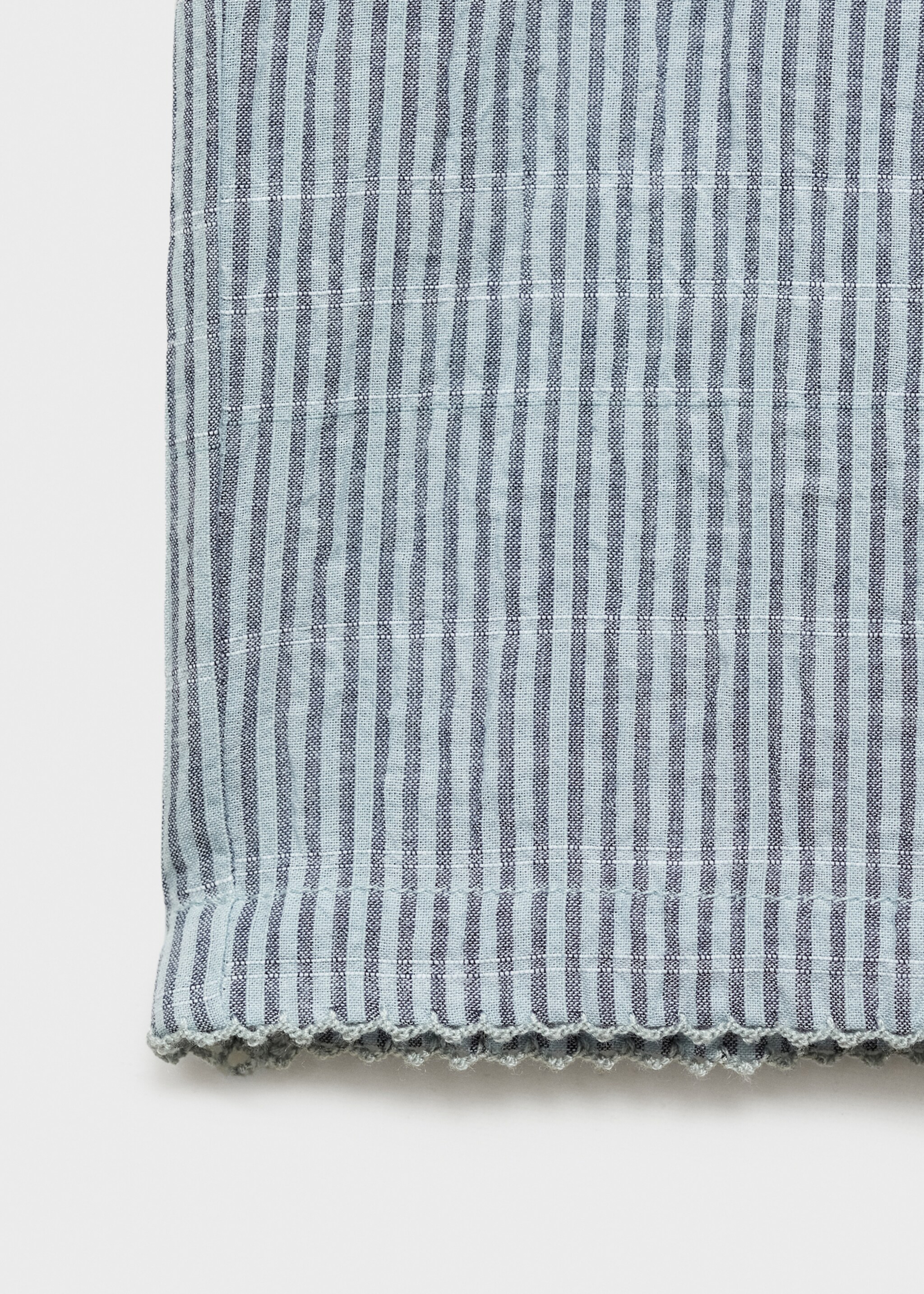 Cotton striped woven seersucker trousers - Details of the article 0
