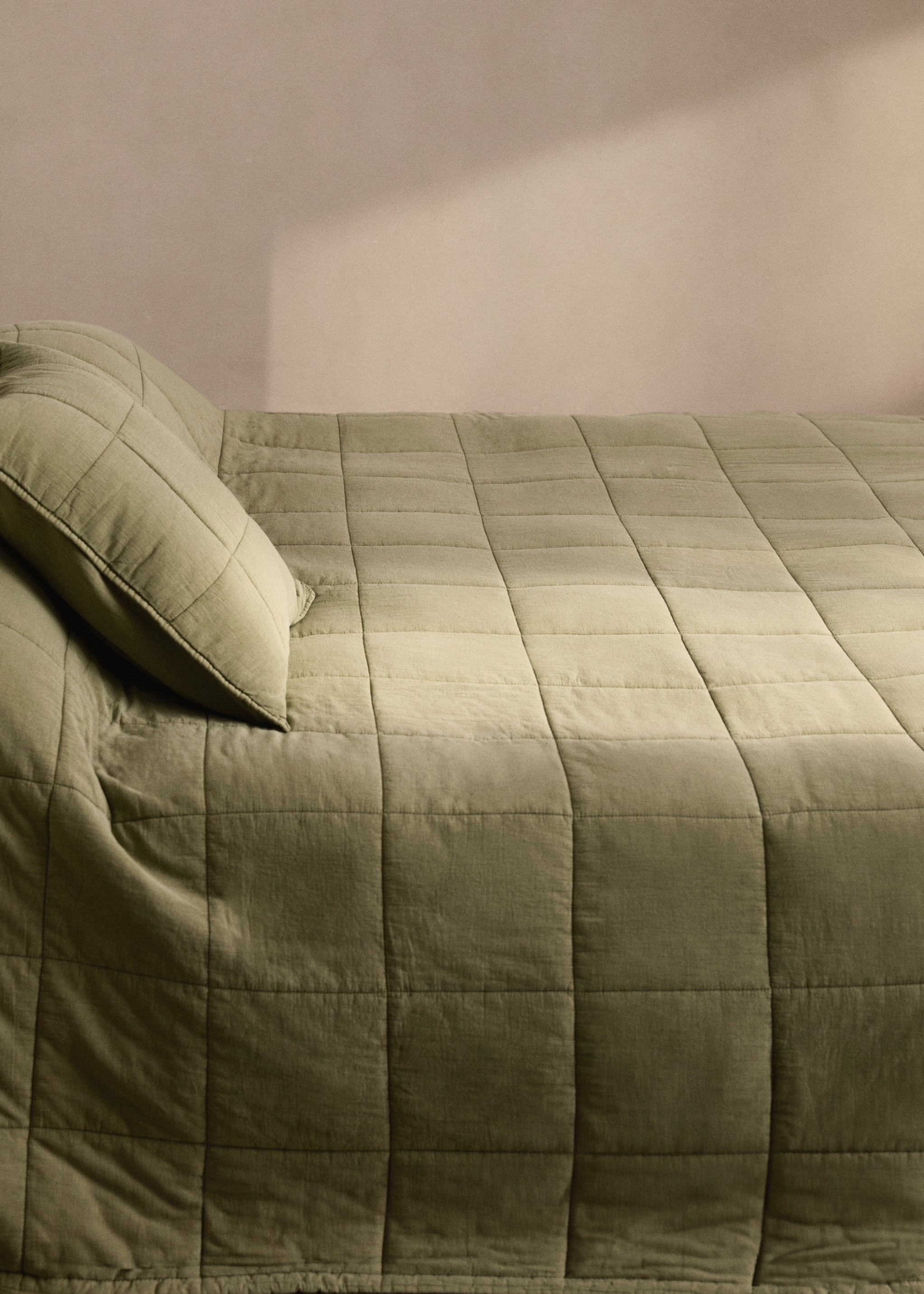 Garment-dyed Bettdecke aus Baumwolle mit Karomuster für 90/105 cm Bett - Detail des Artikels 7