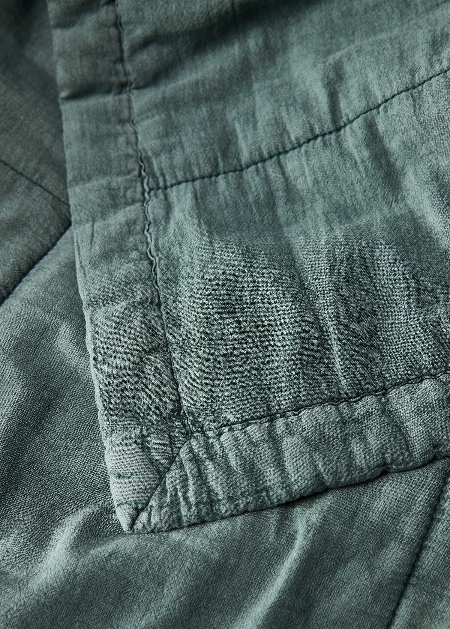 Édredon coton garment-dyed carreaux lit 90/105 cm - Détail de l'article 1