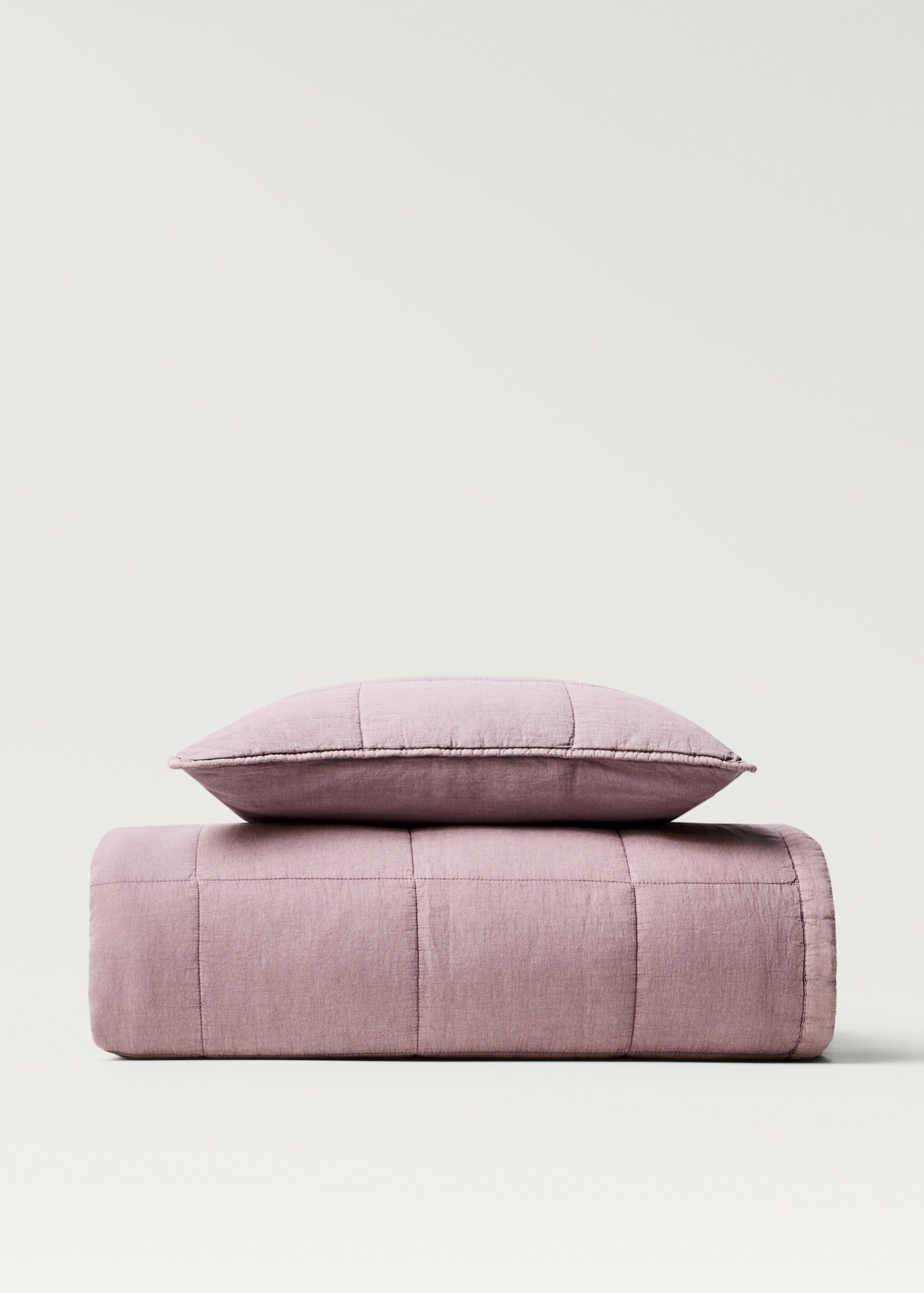 Bavlněná kostkovaná prošívaná deka se sepraným efektem na postel 90/105 cm - Detail zboží 3, Švestka. Ref: 87082909-00.