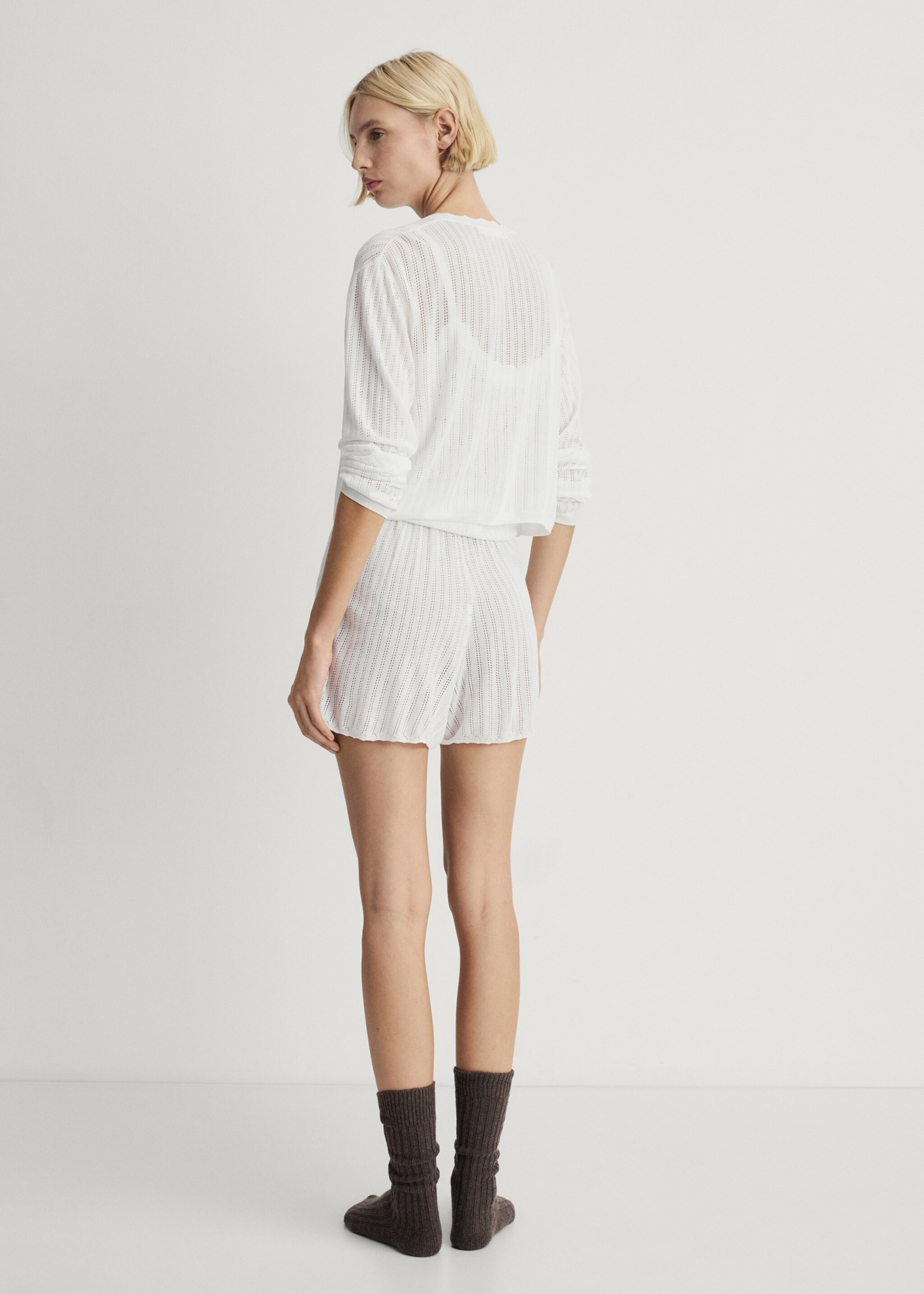 Pyjama cardigan with openwork detail - Reverse of the article