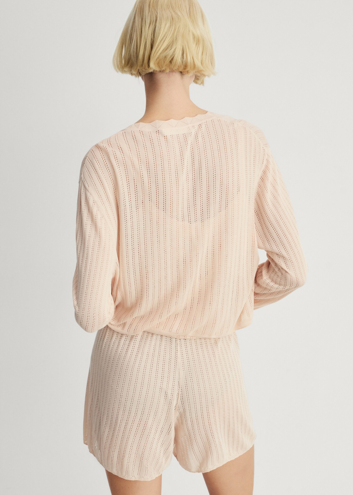 Pajama cardigan with openwork detail - Reverse of the article
