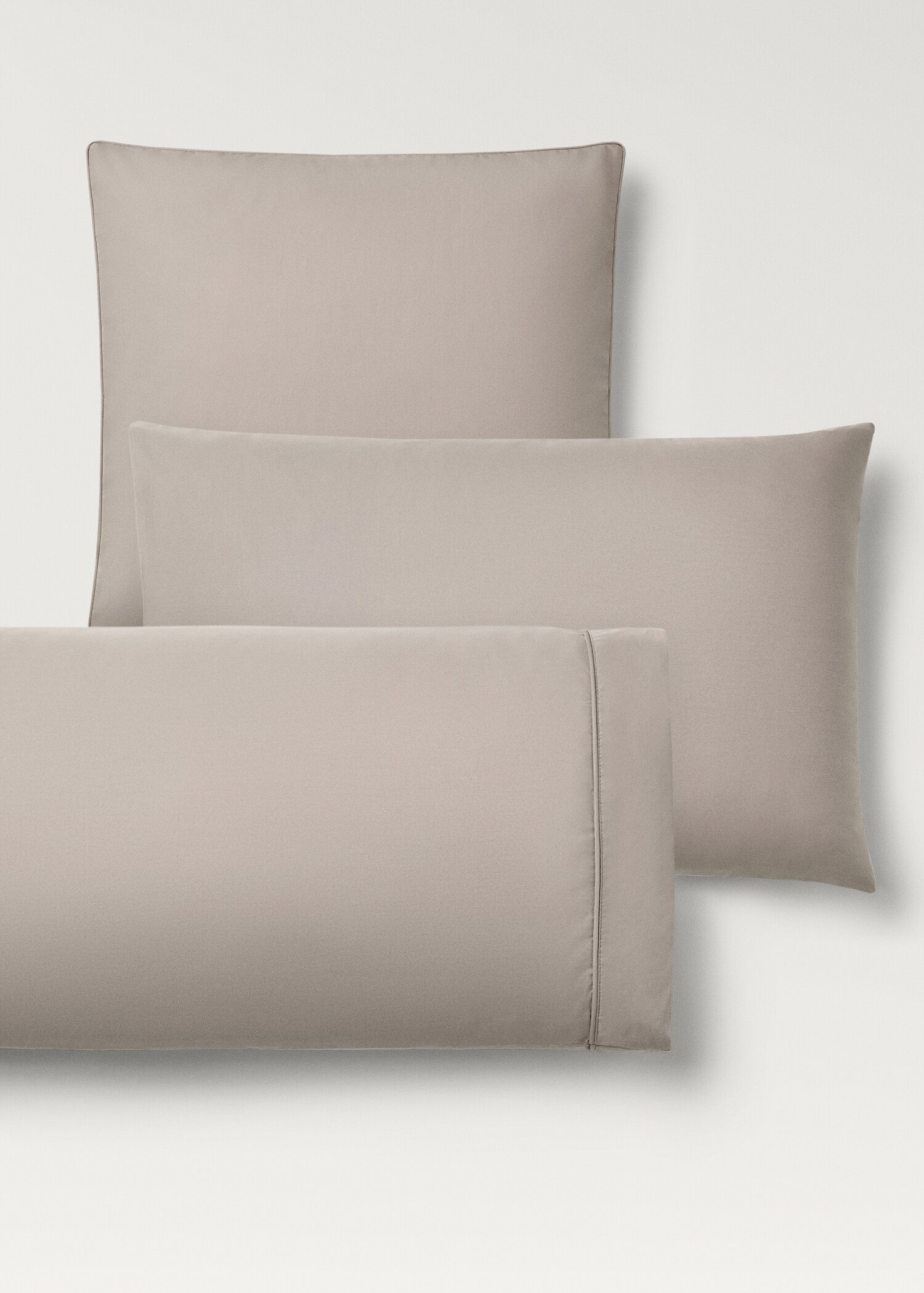 500-thread count cotton percale pillowcase with rounded piping detail, 45x110 cm - Details of the article 3