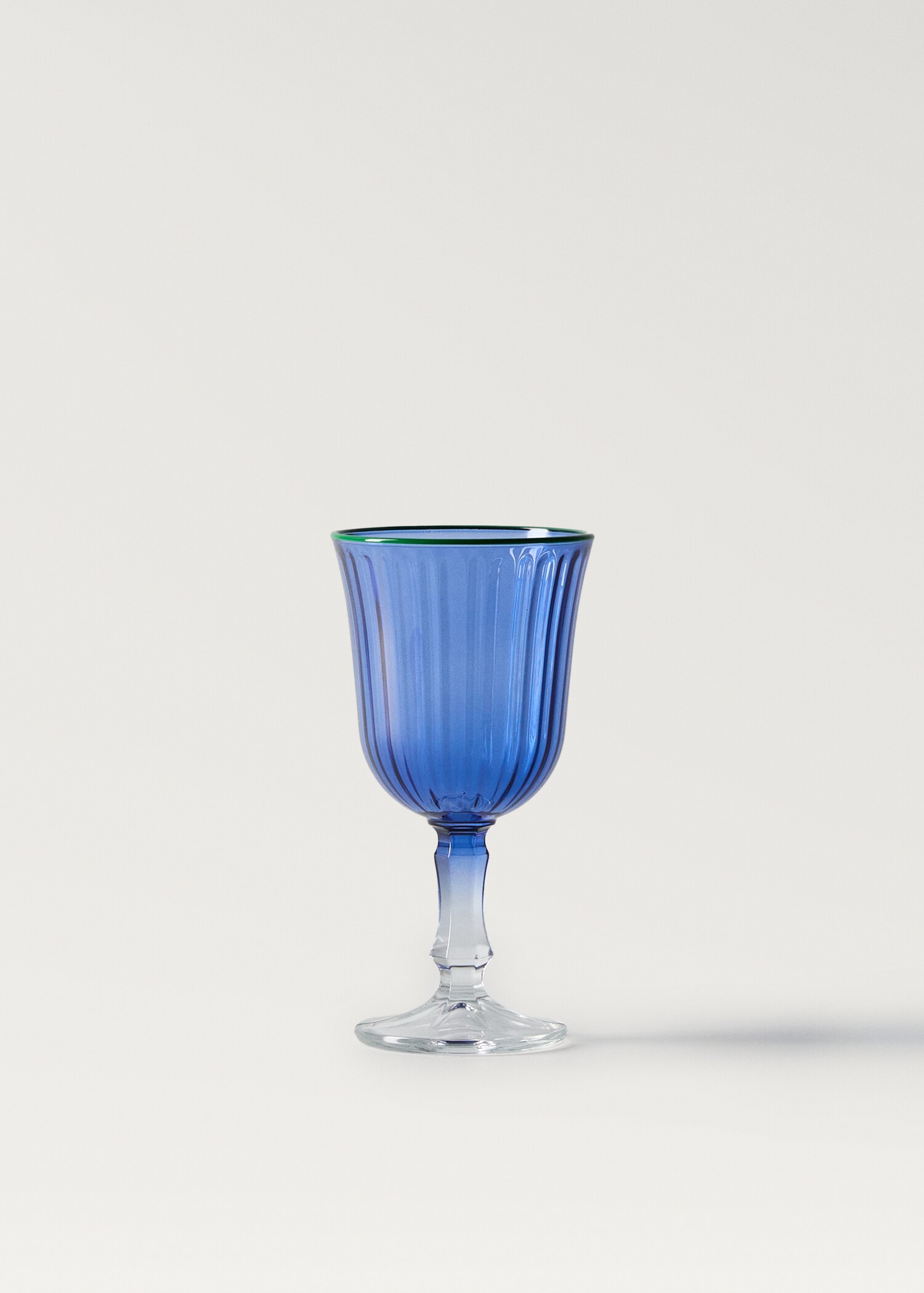 Verre à pied motif bicolore texture rayures - Article sans modèle