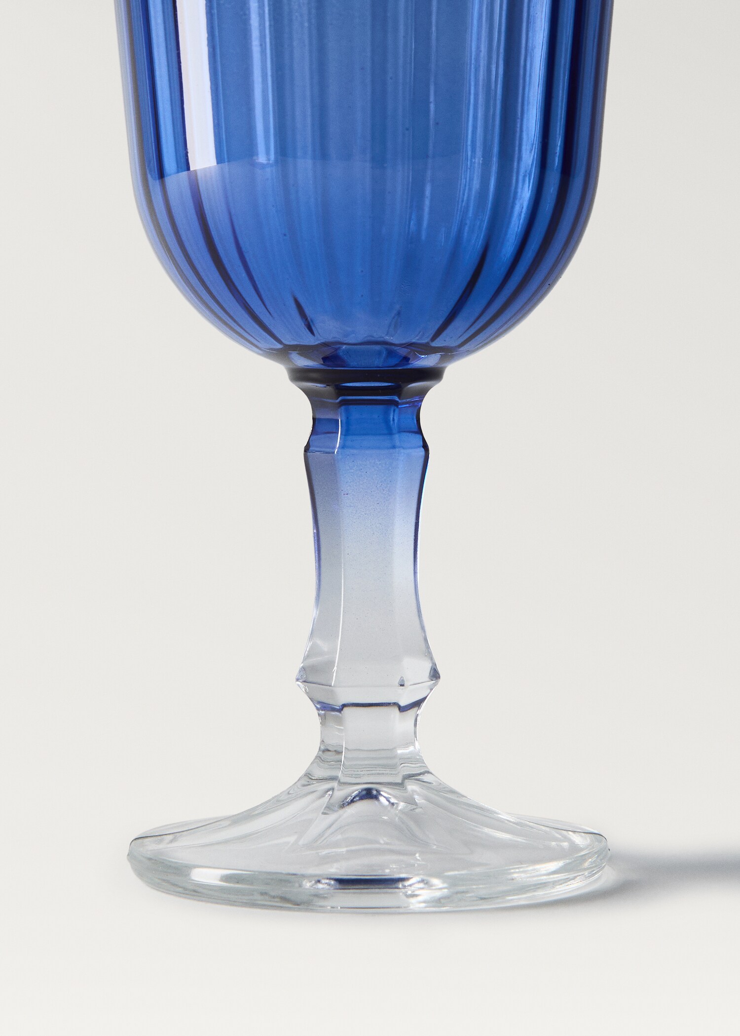 Verre à pied motif bicolore texture rayures - Détail de l'article 2