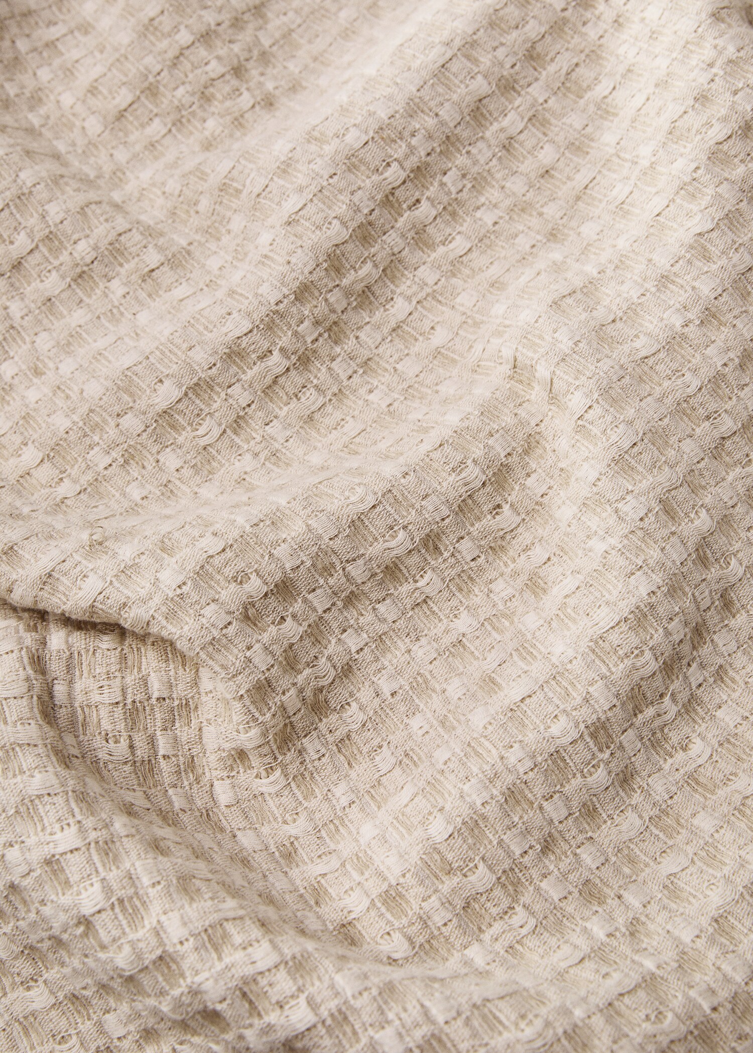 Getextureerd sprei van katoen en linnen, bed 130/150 cm - Detail van het artikel 1
