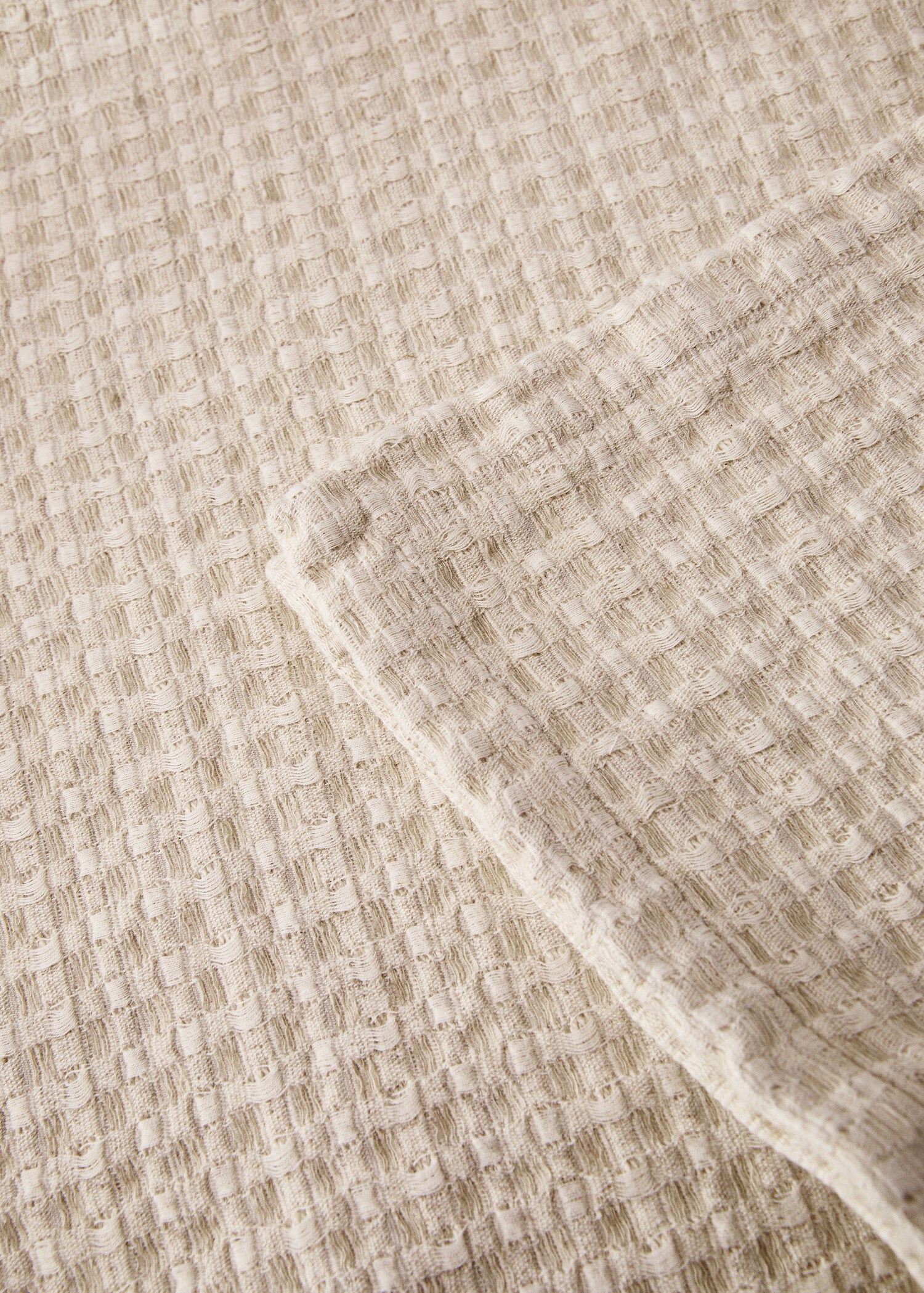 Getextureerd sprei van katoen en linnen, bed 130/150 cm - Detail van het artikel 2