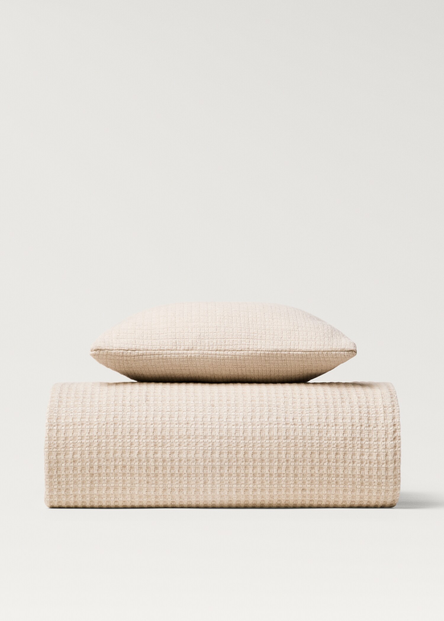 Getextureerd sprei van katoen en linnen, bed 130/150 cm - Detail van het artikel 4