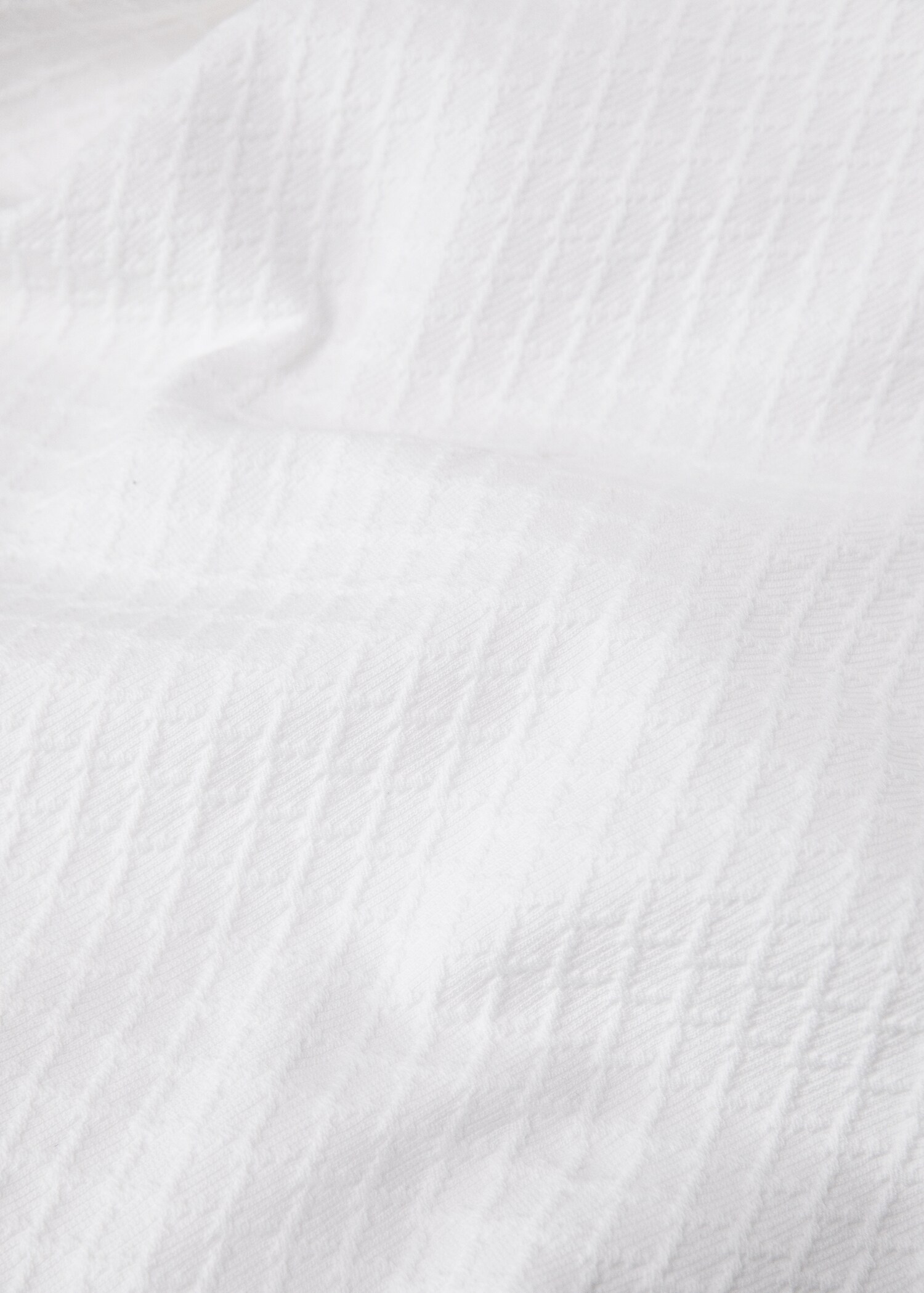 Tagesdecke aus Baumwolljacquard mit Rautenmuster und Spitzenbordüre für 130/150 cm Bett - Detail des Artikels 2