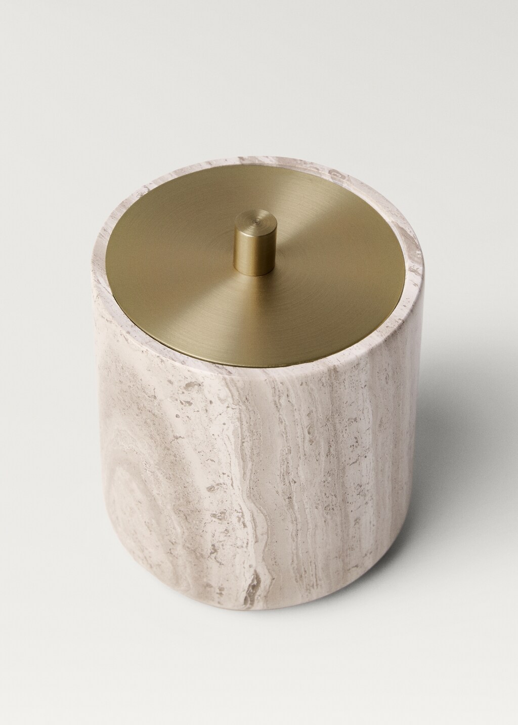 Marble bathroom jar with metal lid