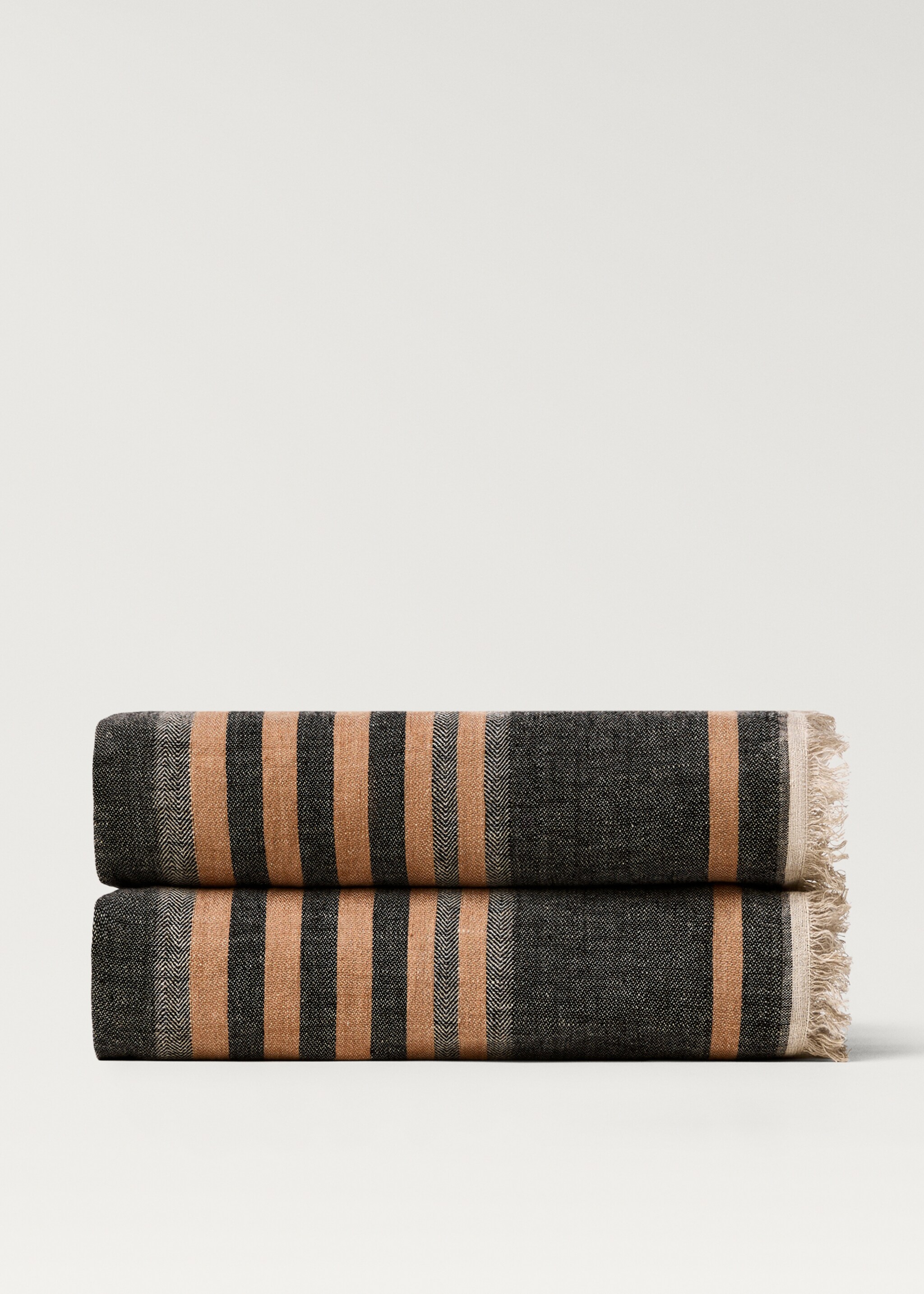 Striped linen blanket - Article without model