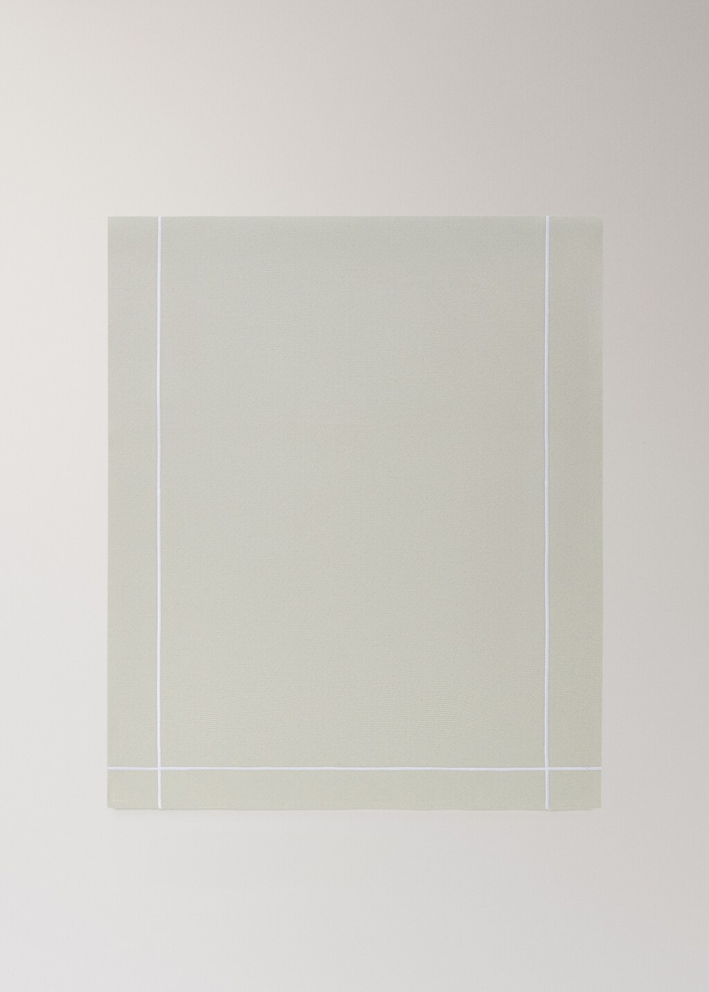 Cotton embroidered table runner with scalloped detail