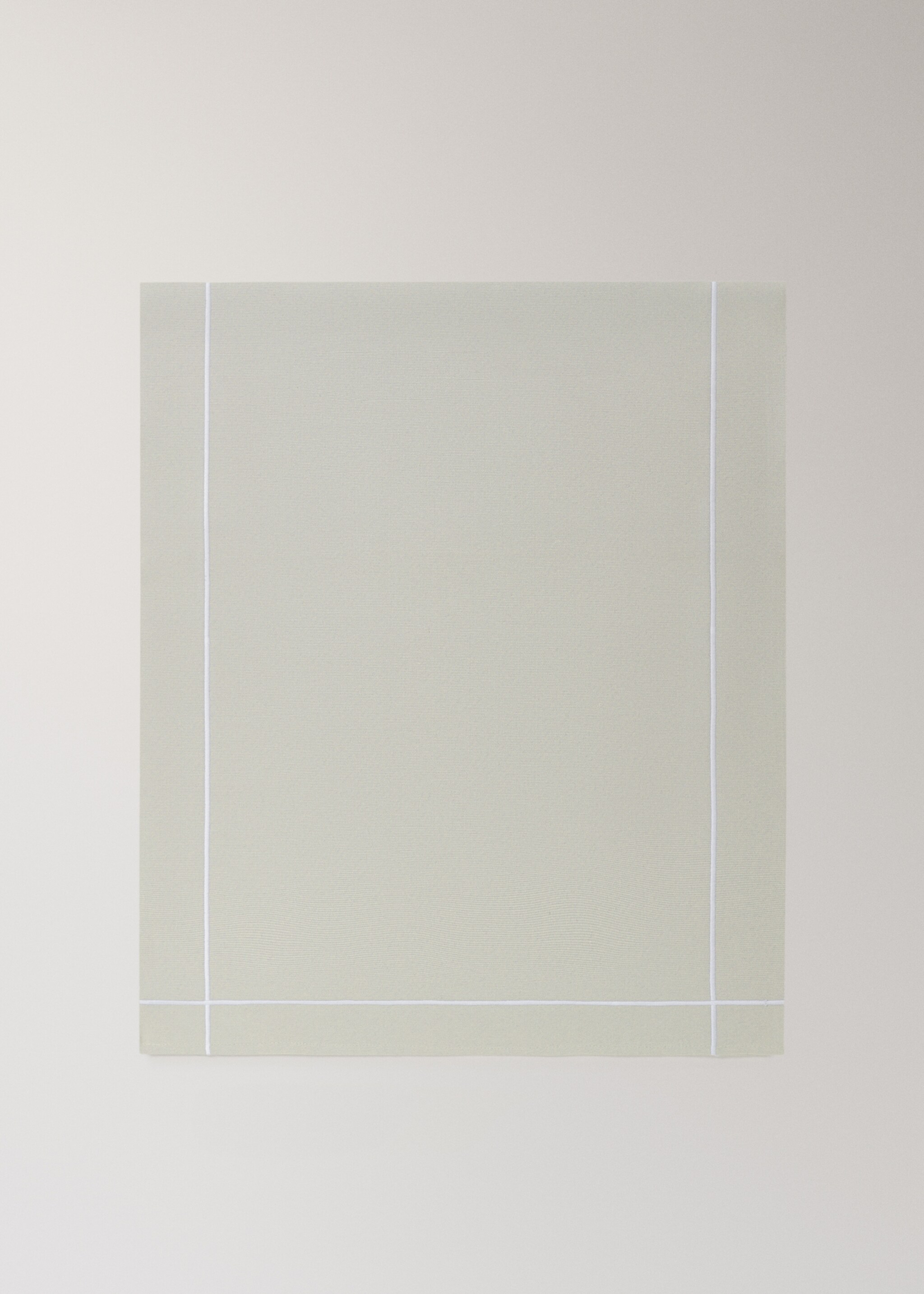 Cotton embroidered table runner with scalloped detail - Article without model, Light/Pastel Grey. Ref: 87082977-00.