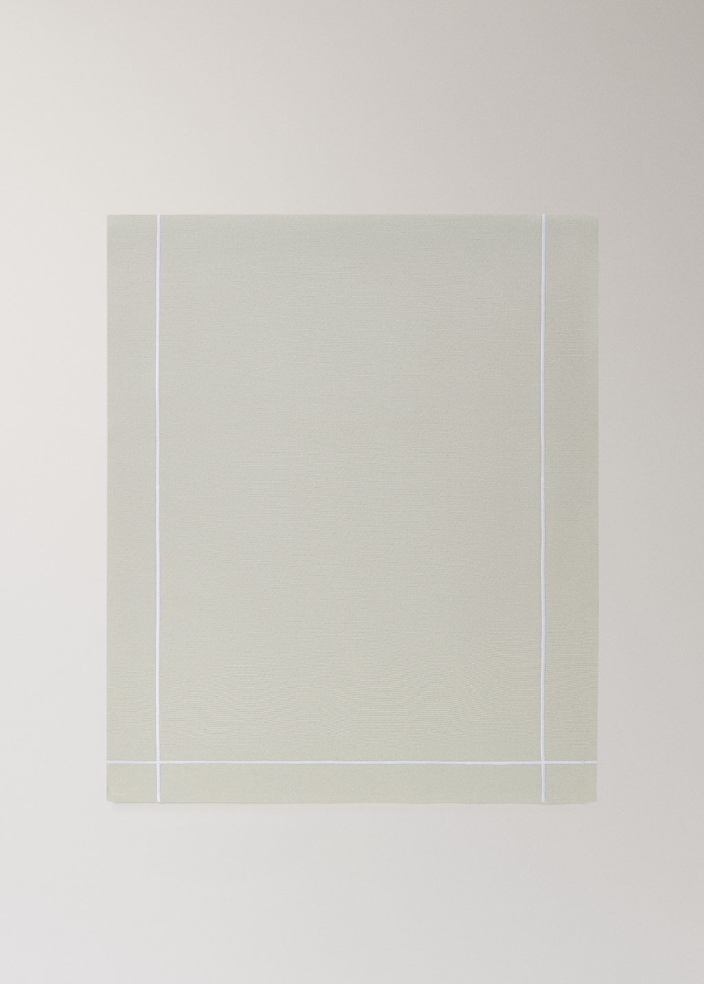 Cotton embroidered table runner with scalloped detail