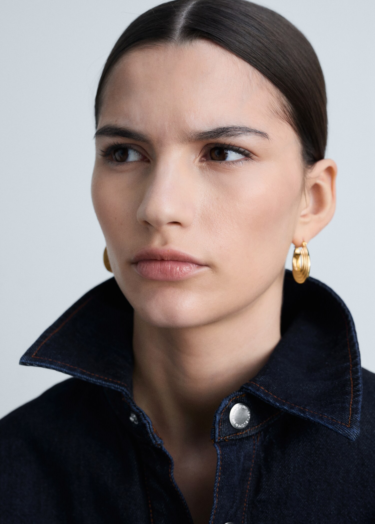 Rinse-wash denim jumpsuit with belt - Details of the article 1