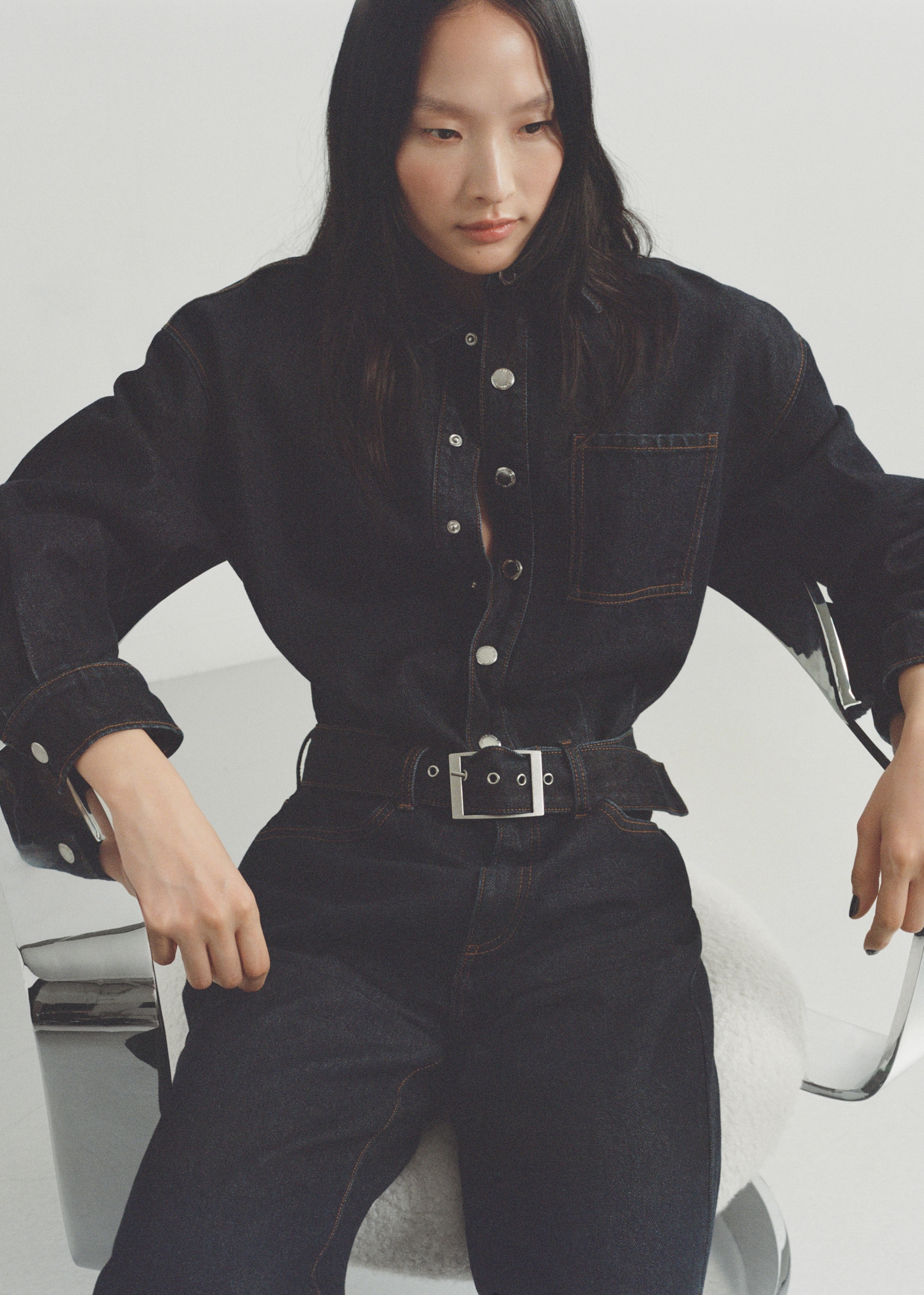 Denim jumpsuit belt - Details of the article 9