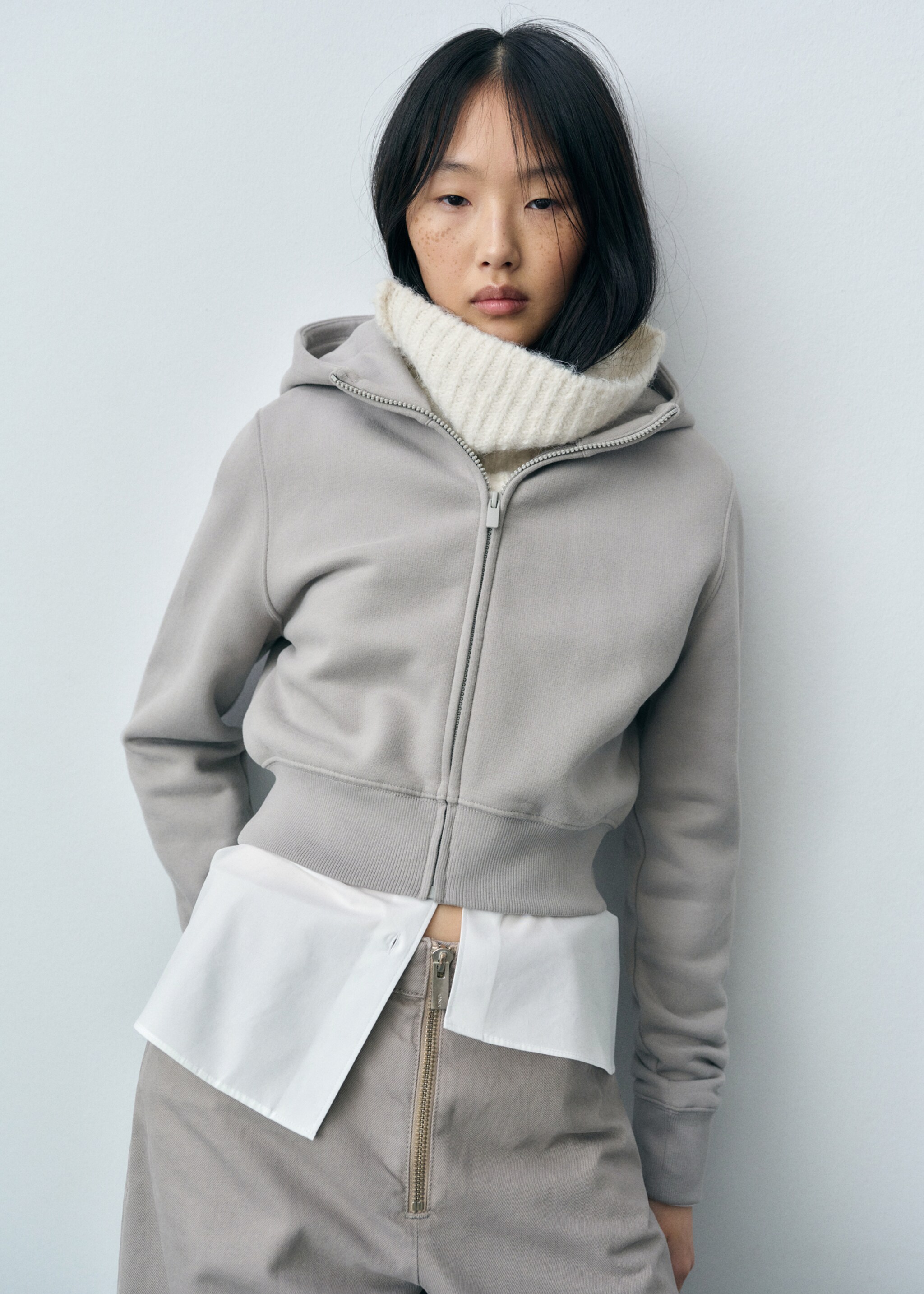 Cropped sweatshirt hoodie - Medium plane