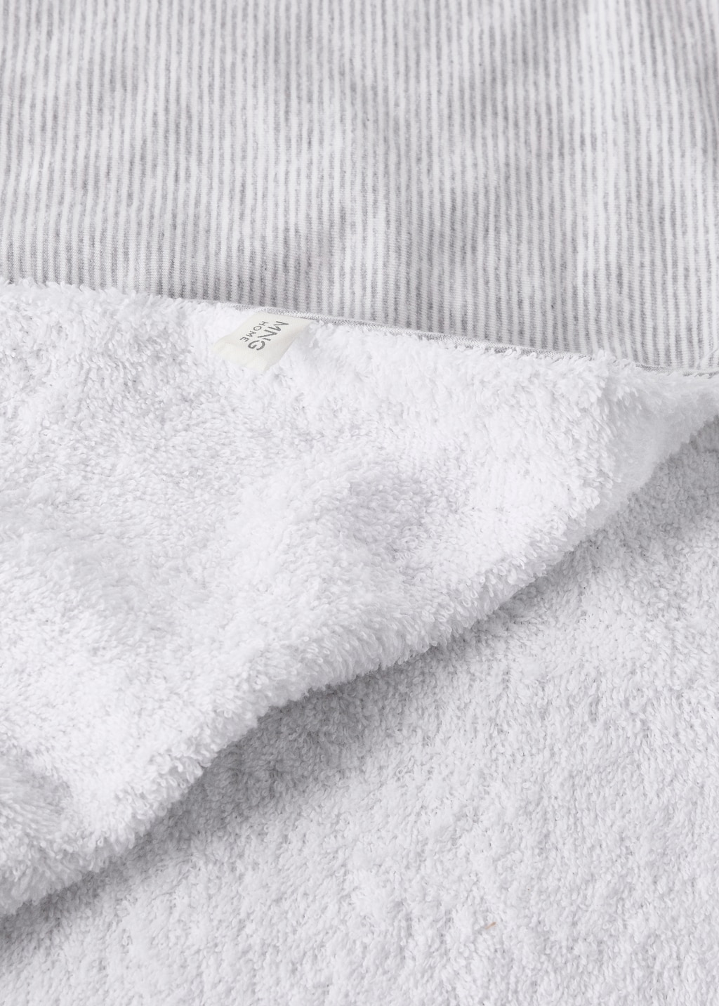 Children's cotton bath poncho with two-tone stripes