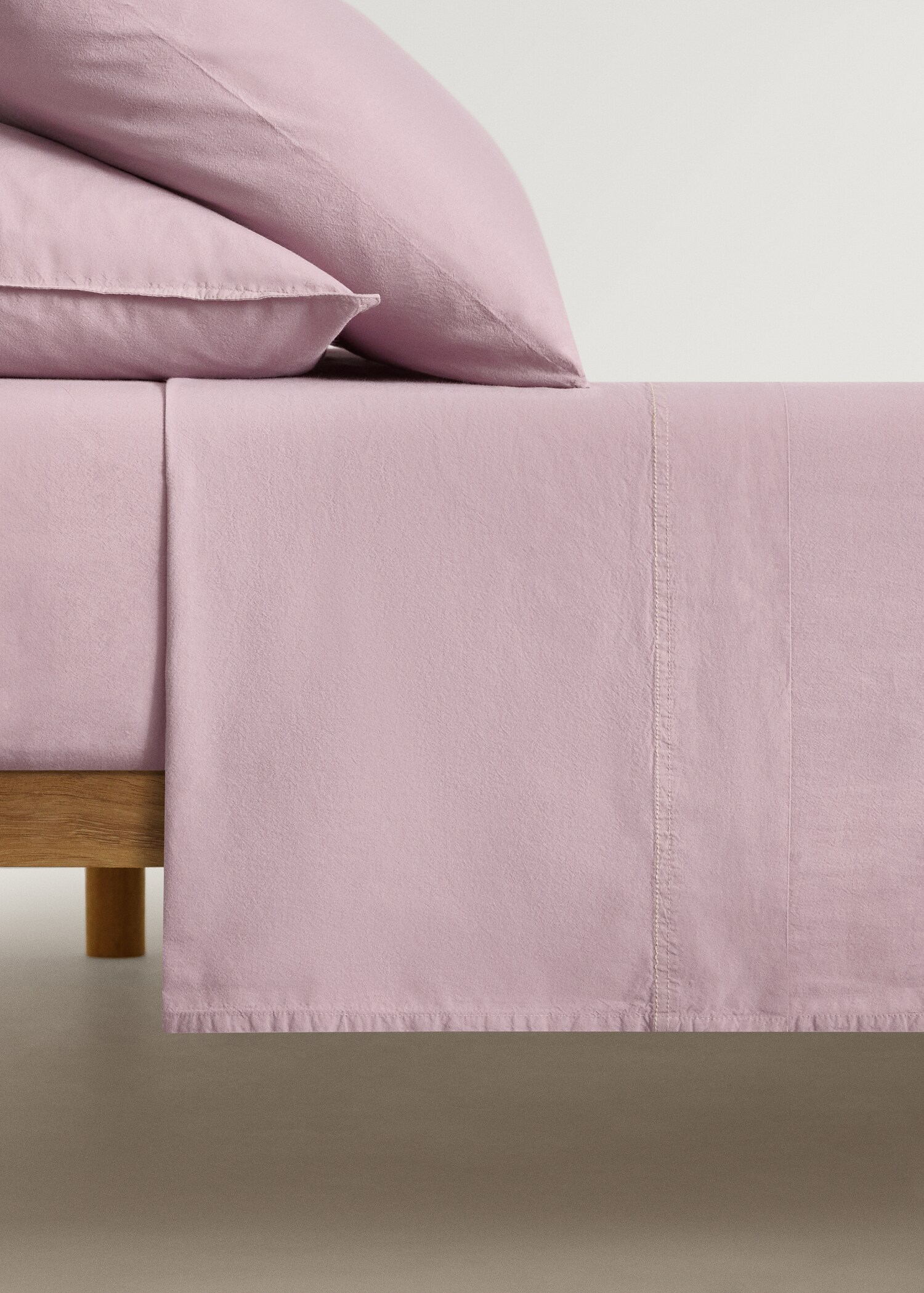 Drap plat enfant en coton lavé double surpiqûre lit 90 cm - Article sans modèle