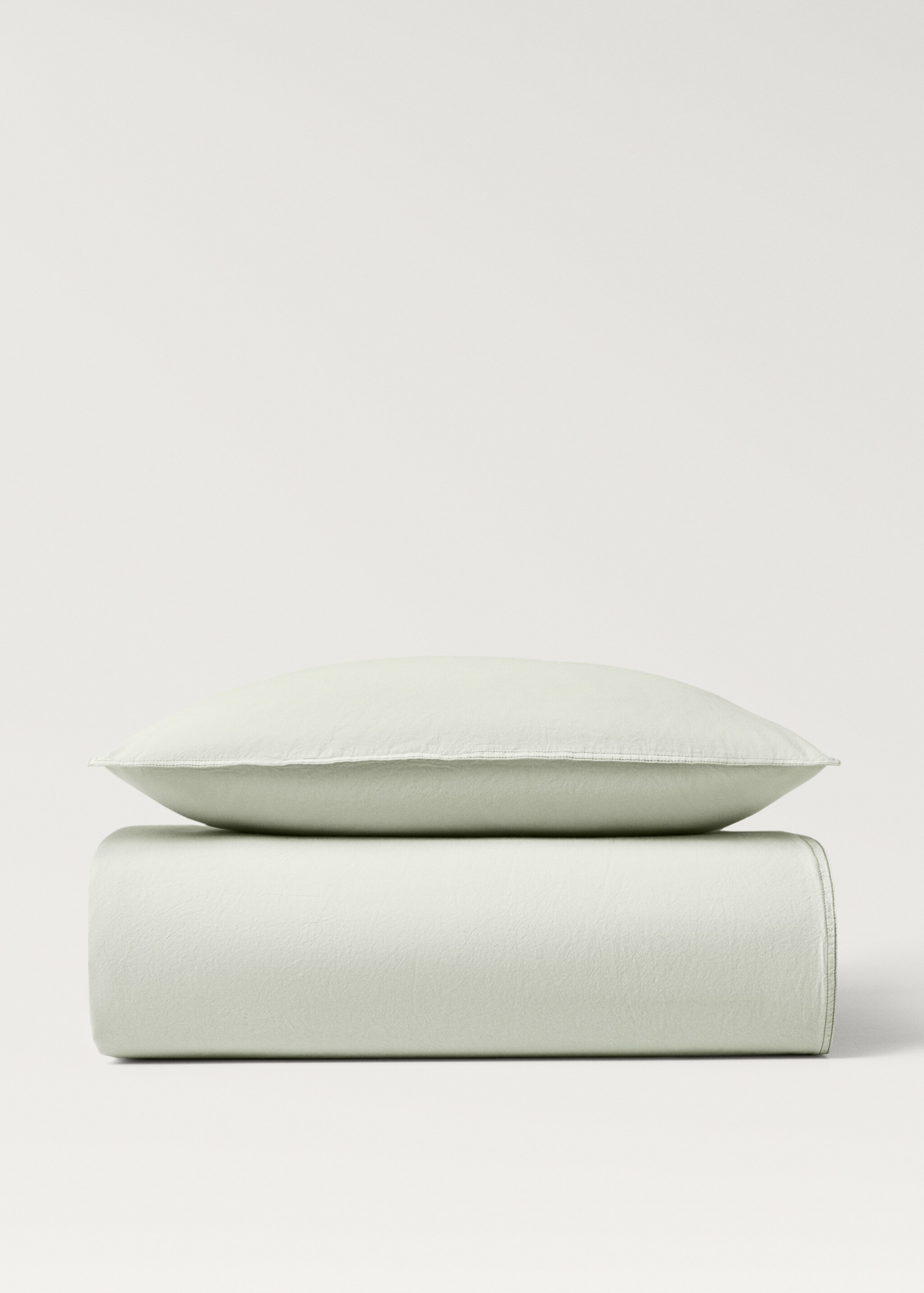 Funda nórdica infantil algodón lavado doble pespunte cama 90 cm - Artículo sin modelo, Verde bosque. Ref: 87083316-00.