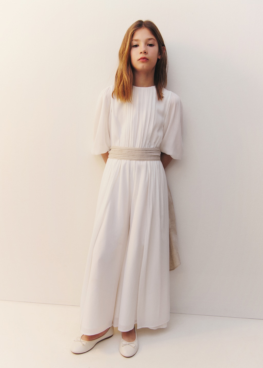 Ruffled linen dress - Kids | MANGO USA