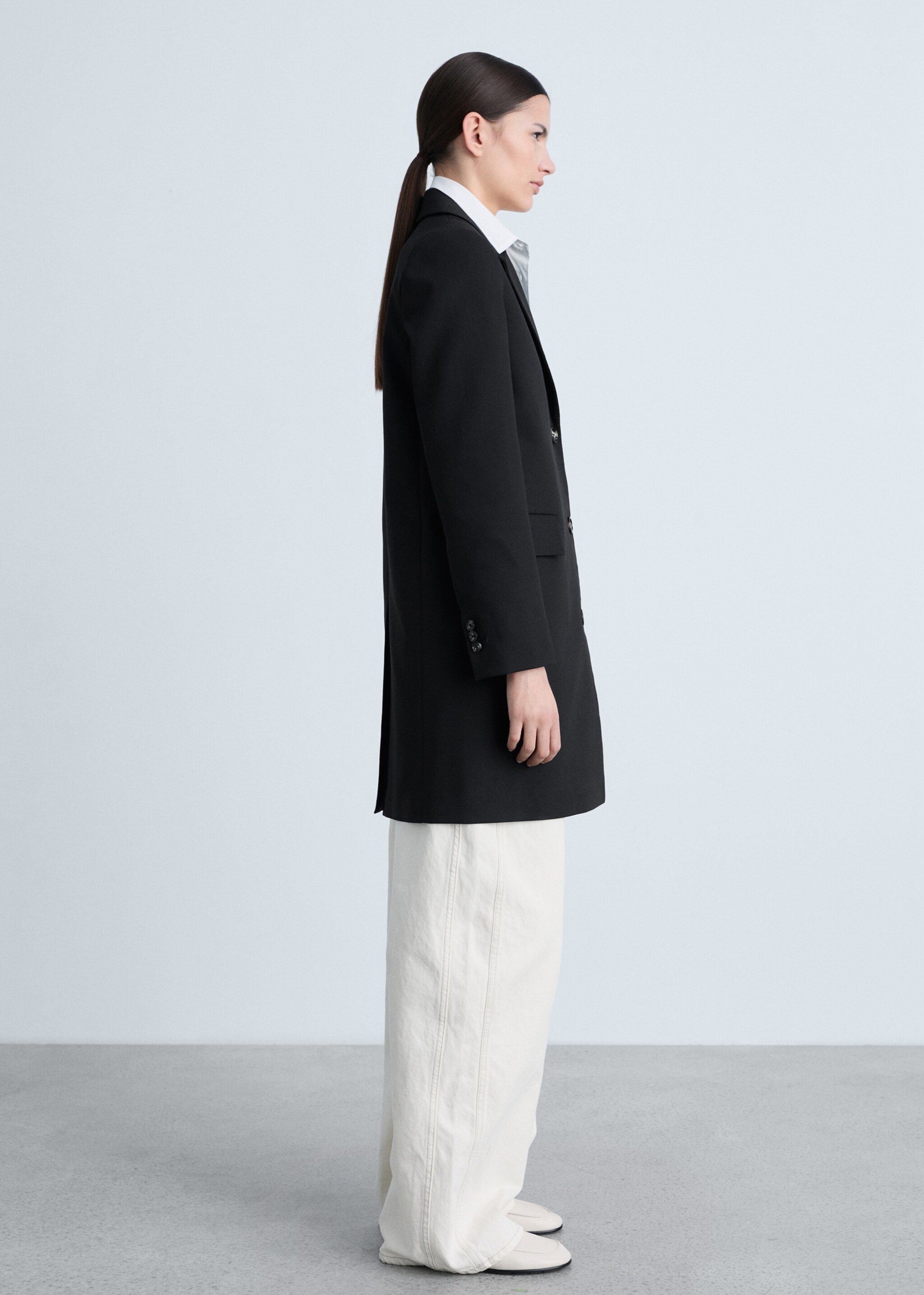 Manteau midi en coton boutons - Détail de l'article 2