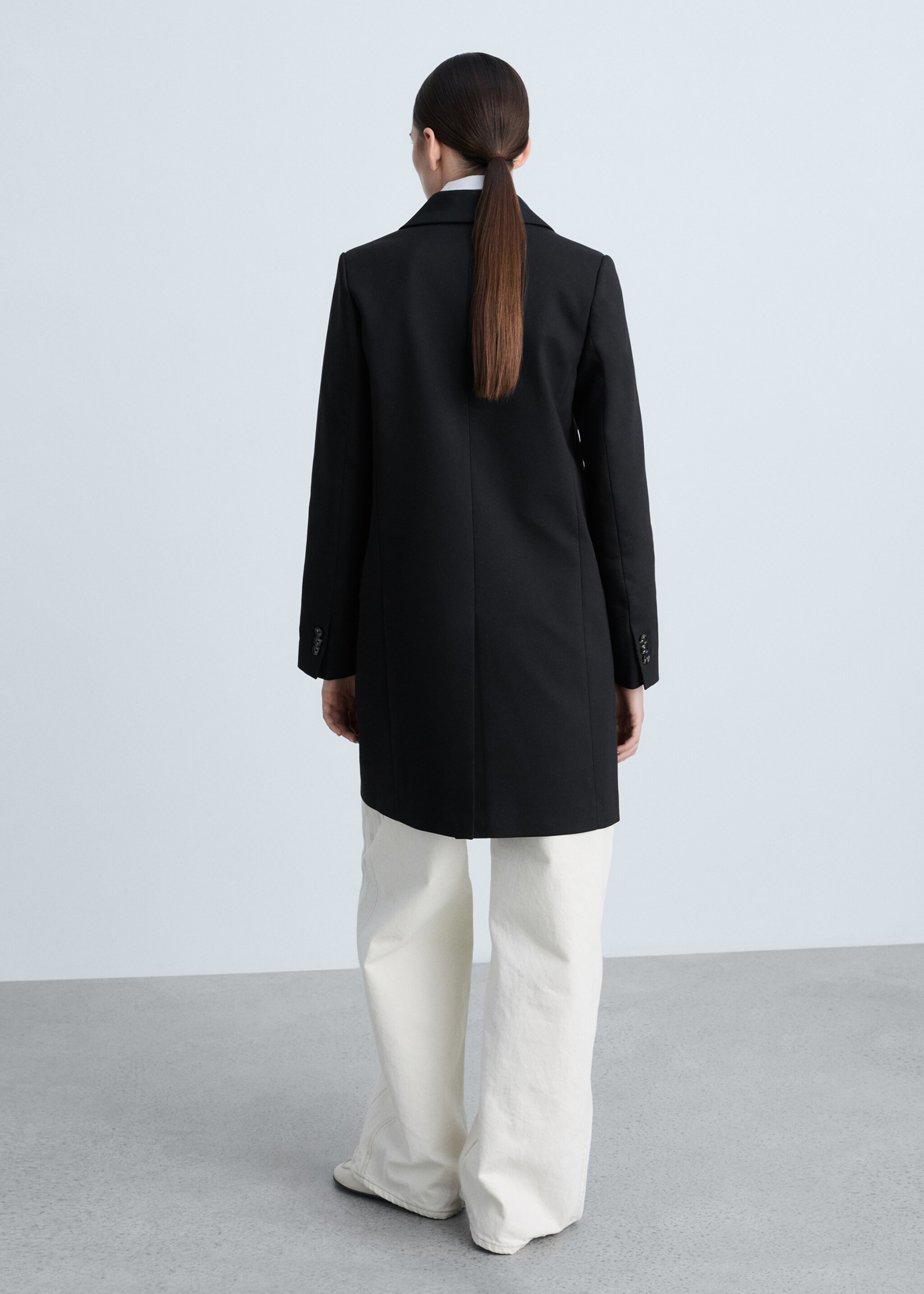 Manteau midi en coton boutons - Verso de l’article